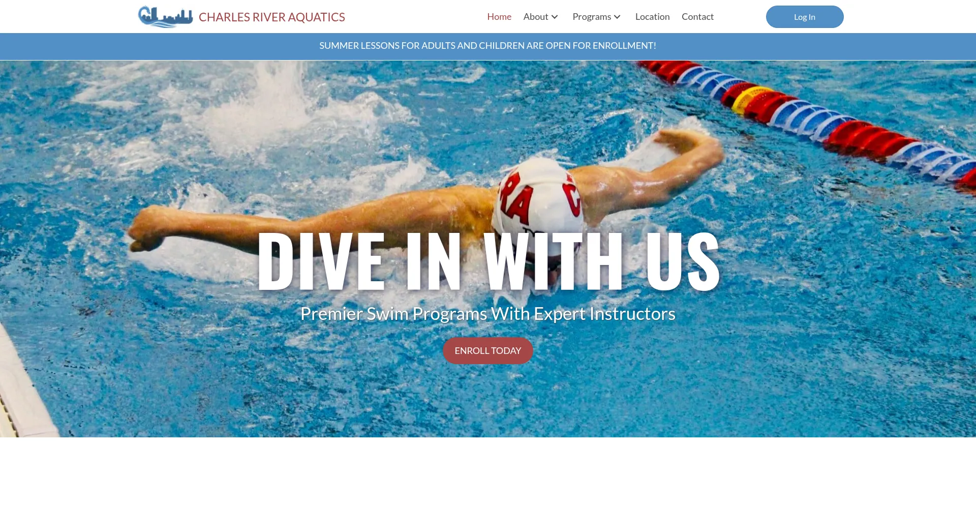 Website screenshot of Charlesriveraquatics.com