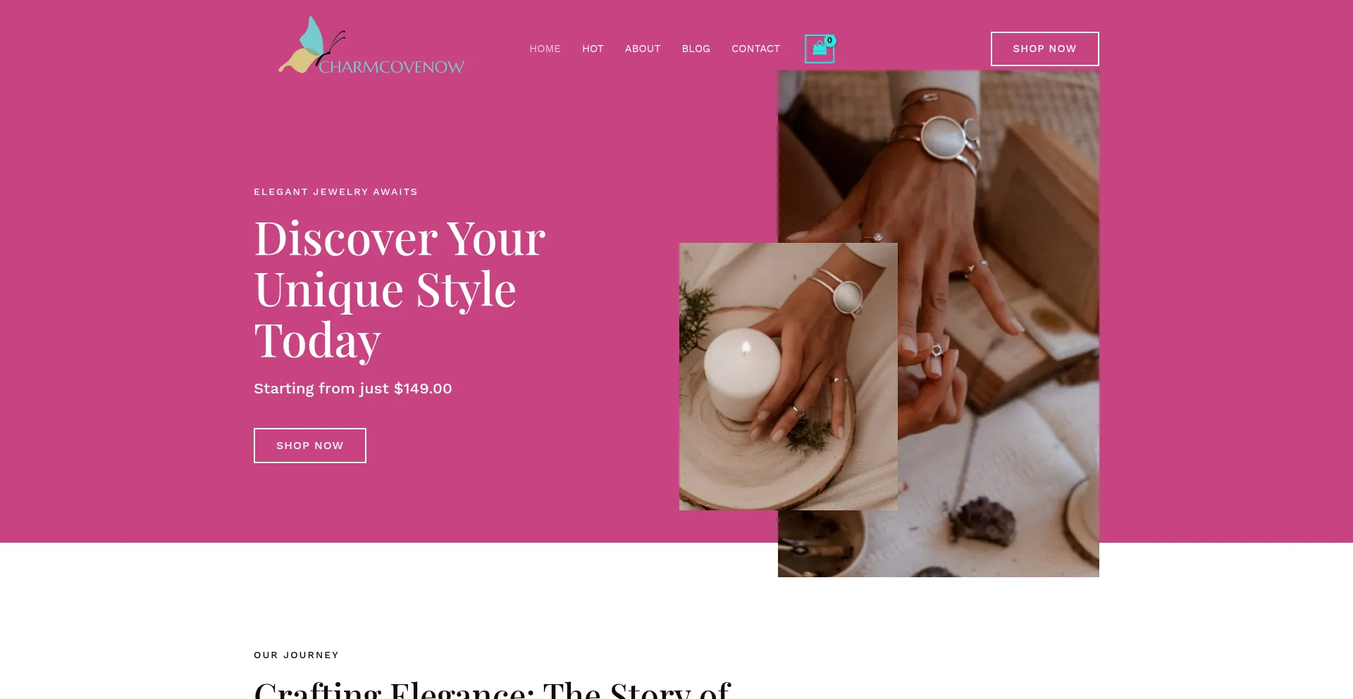 Website screenshot of Charmcovenow.com