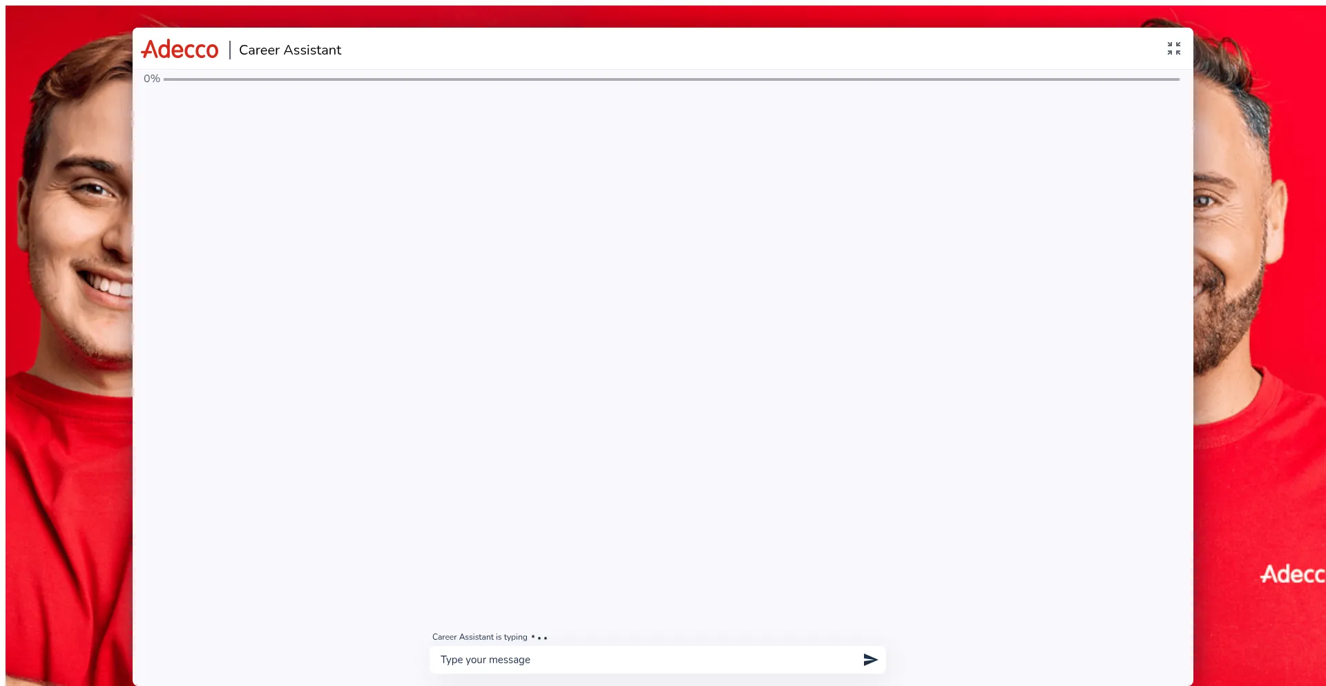 Website screenshot of Chat.adecco.com