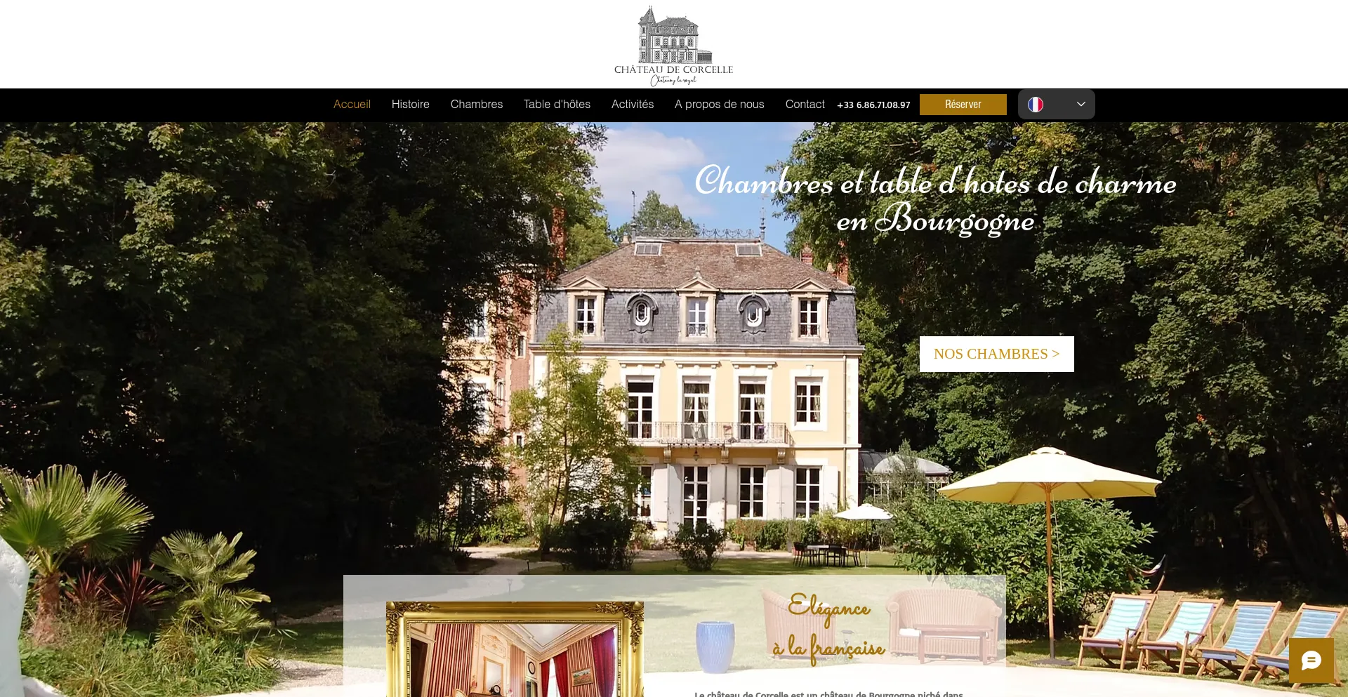 Website screenshot of Chateau-de-corcelle.com