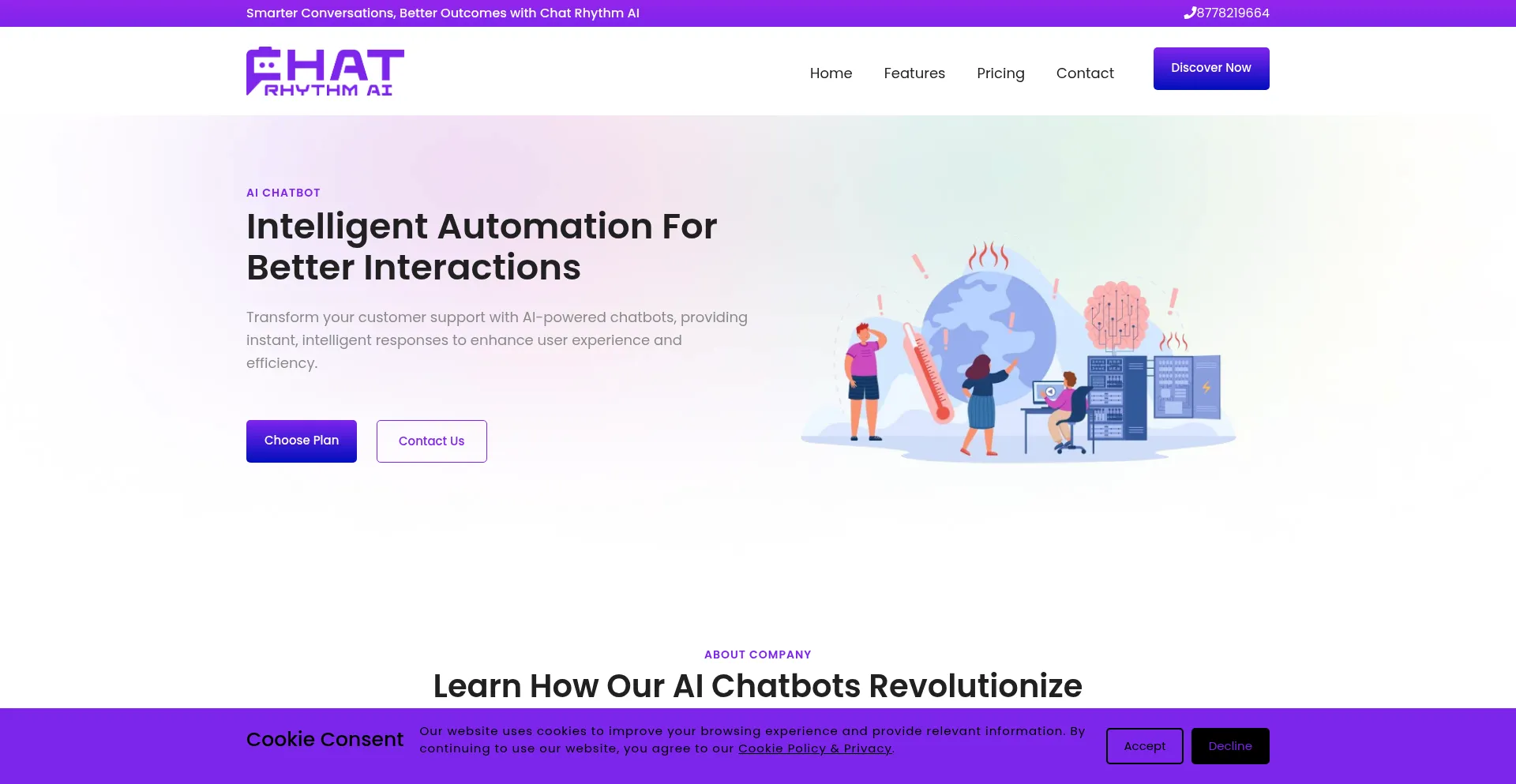 Website screenshot of Chatrhythmai.site