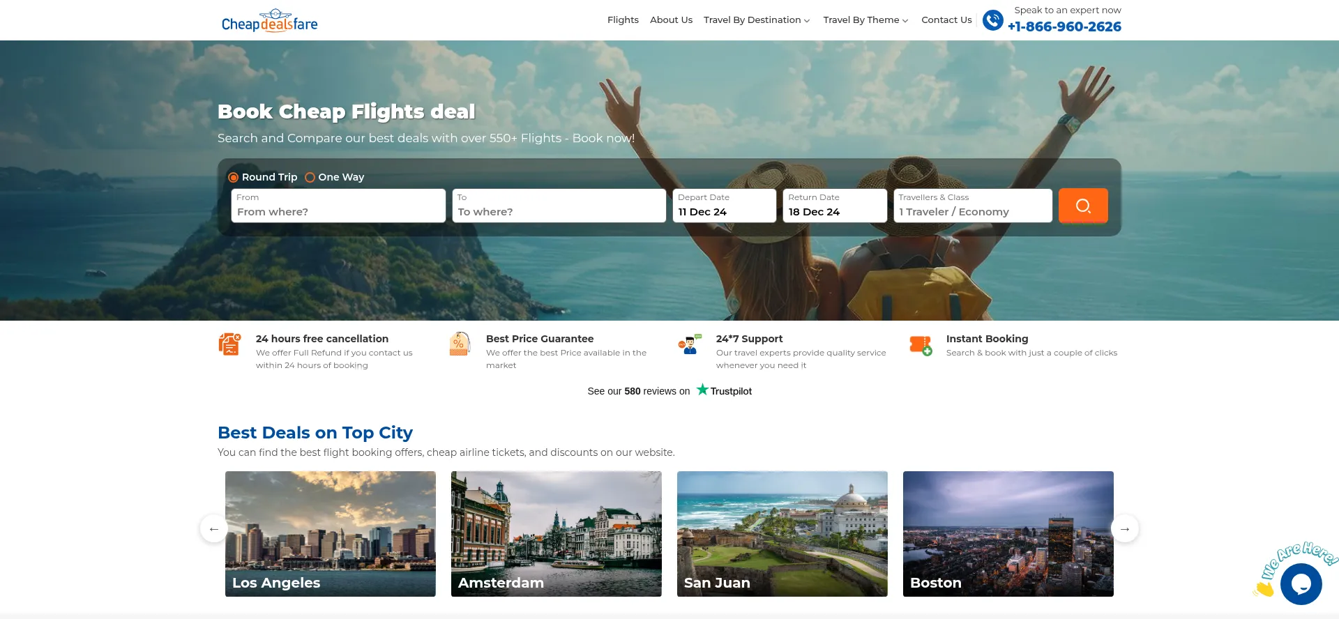 Website screenshot of Cheapdealsfare.com