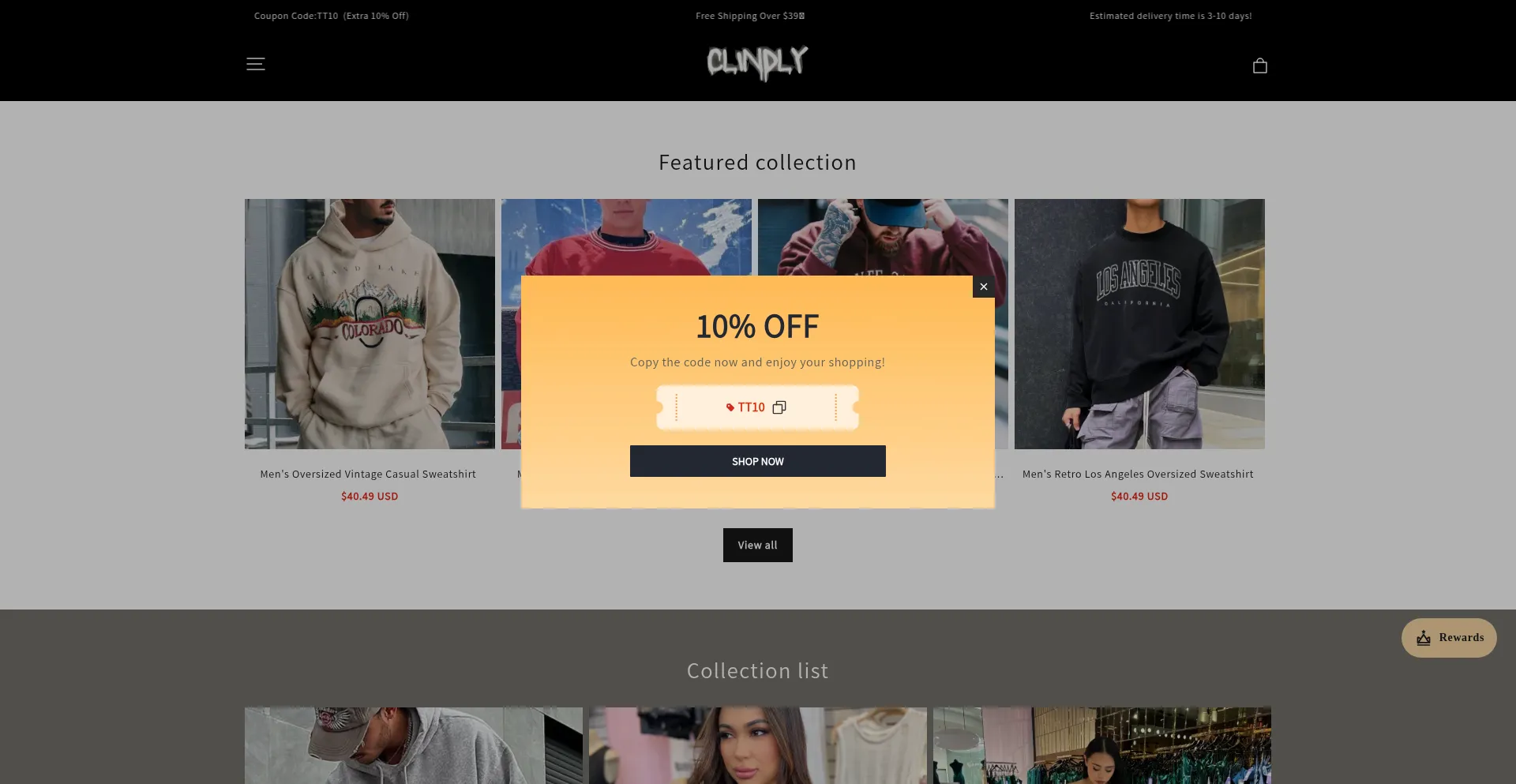 Website screenshot of Cheerius.shop