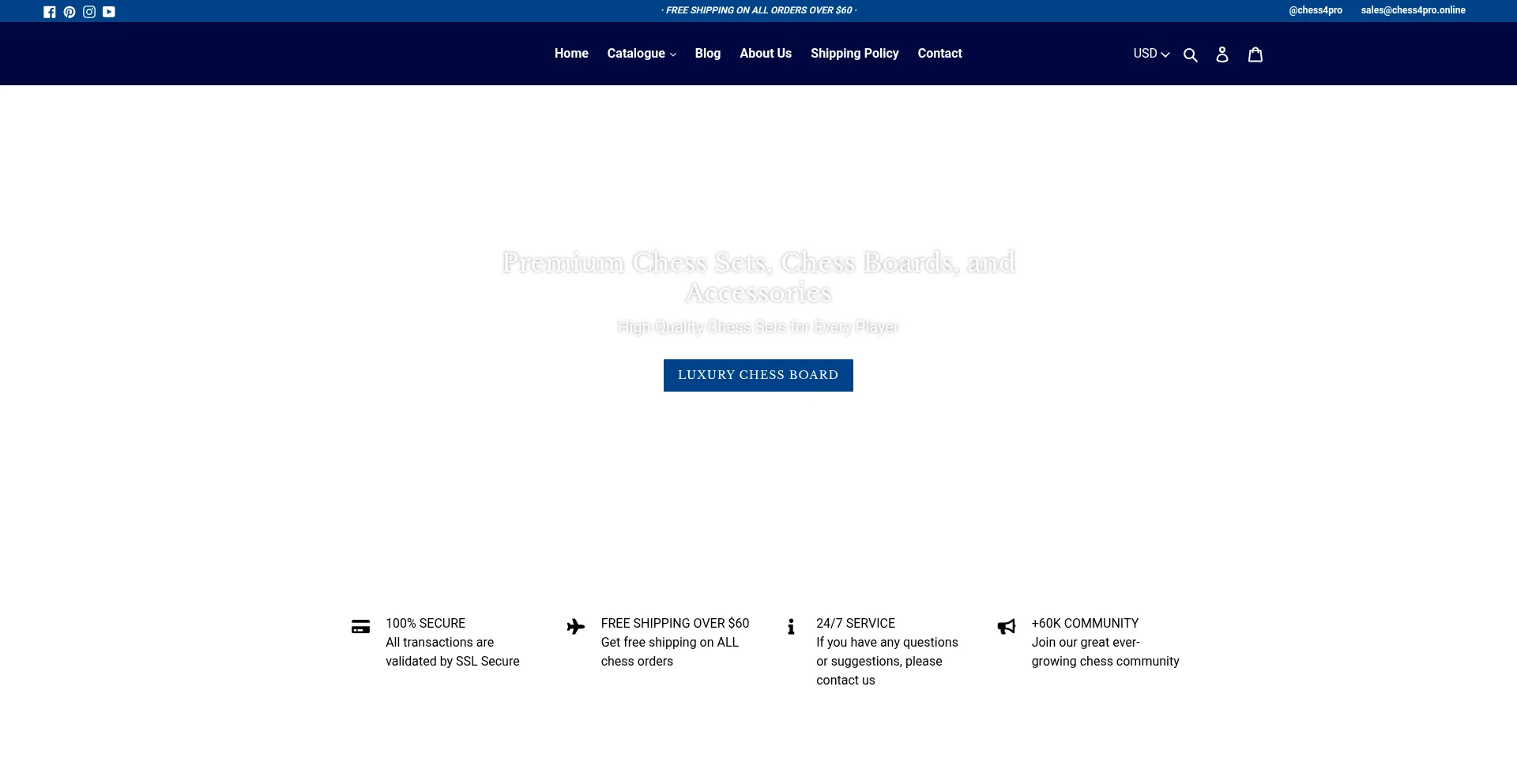 Website screenshot of Chess4pro.online