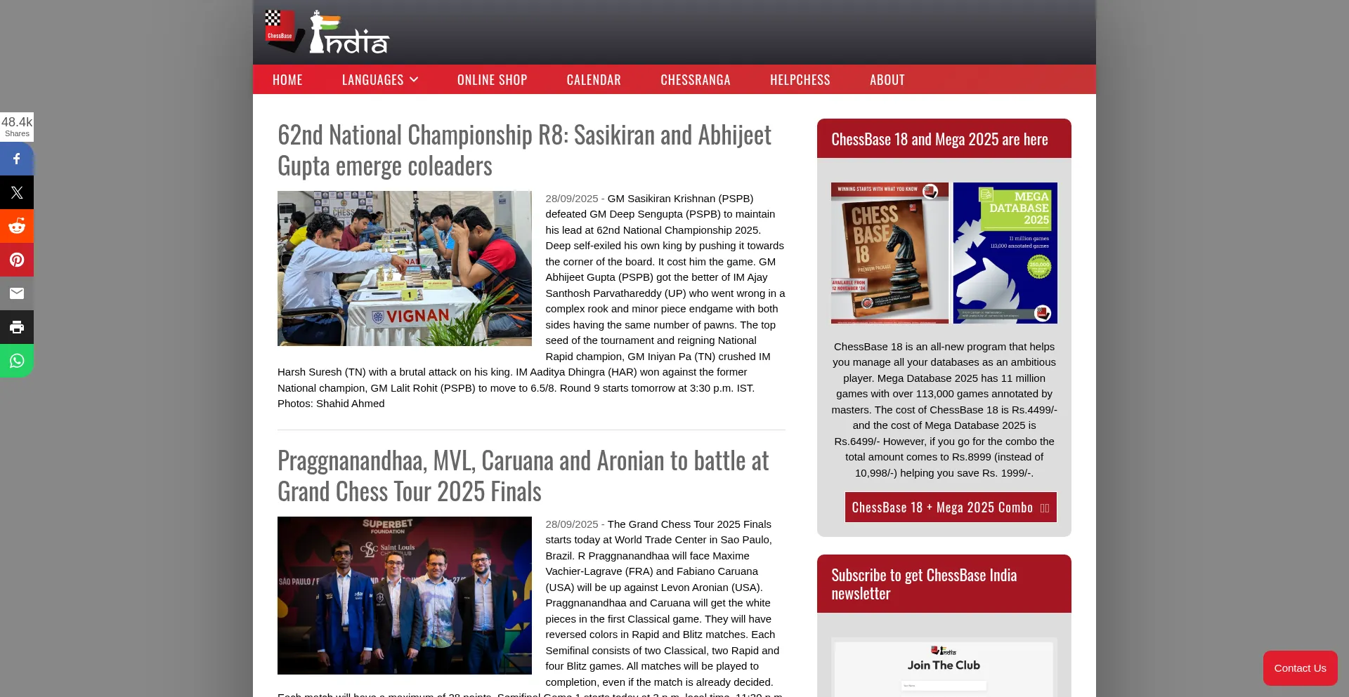 Chessbase.in Screenshot