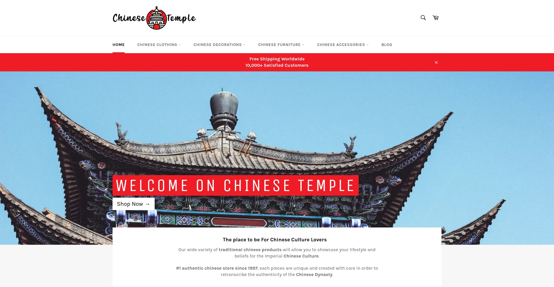 Website screenshot of Chinese-temple.com