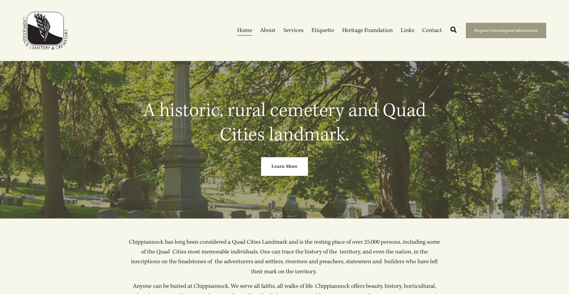 Website screenshot of Chippiannock.com