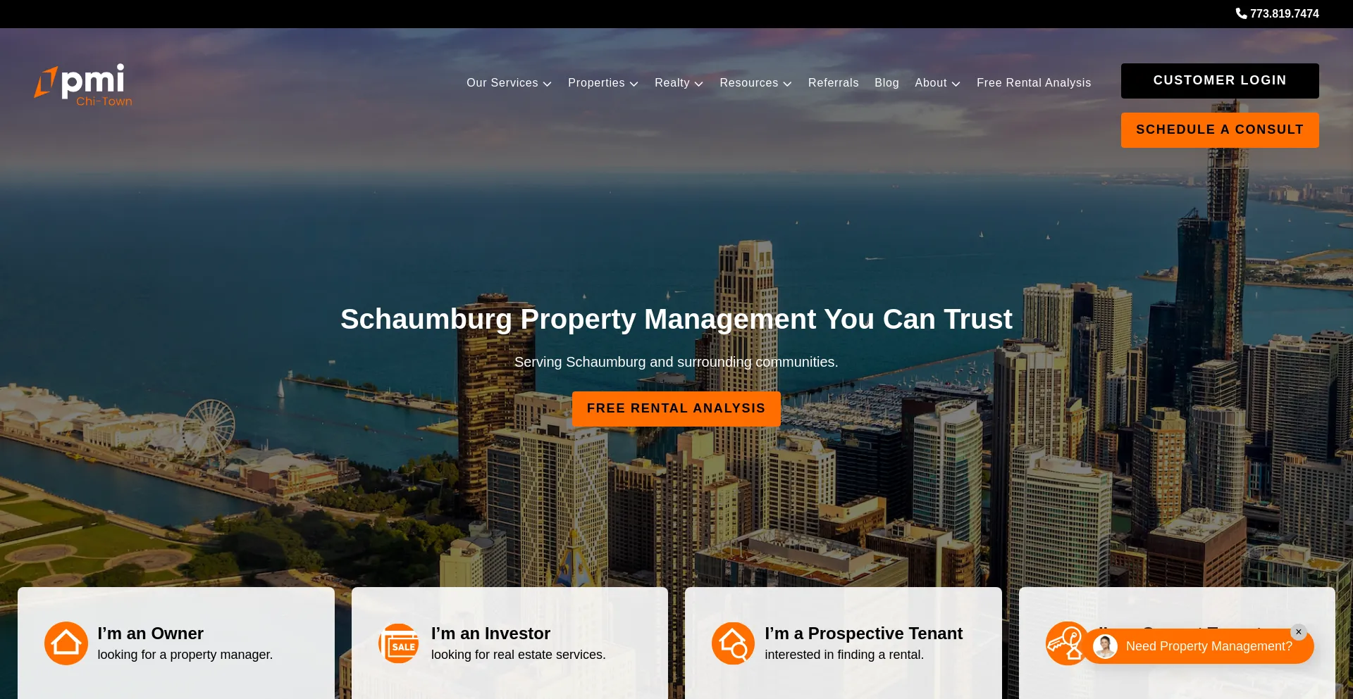 Website screenshot of Chitownpropertymanagement.com