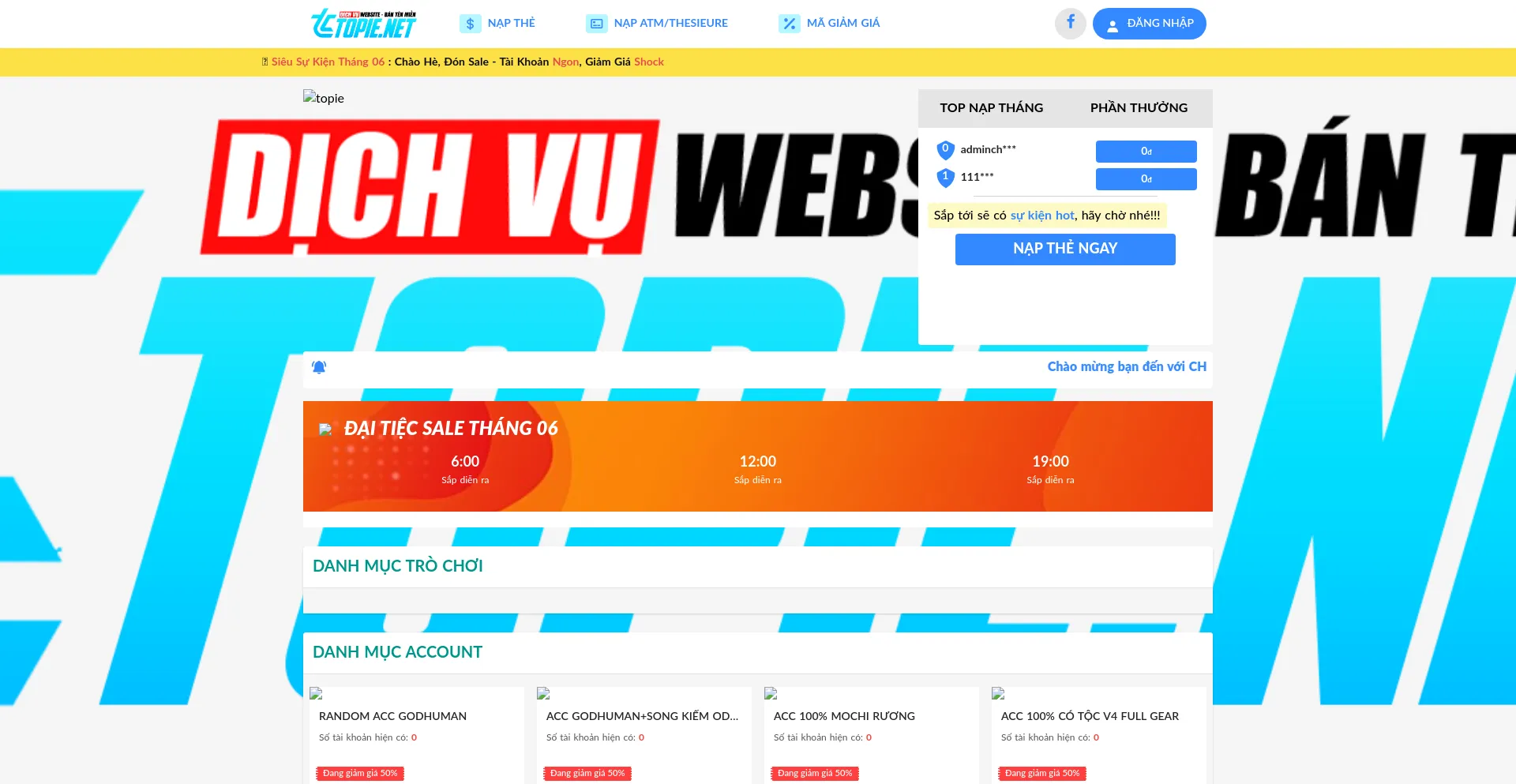 Website screenshot of Chuoiroblox.shop