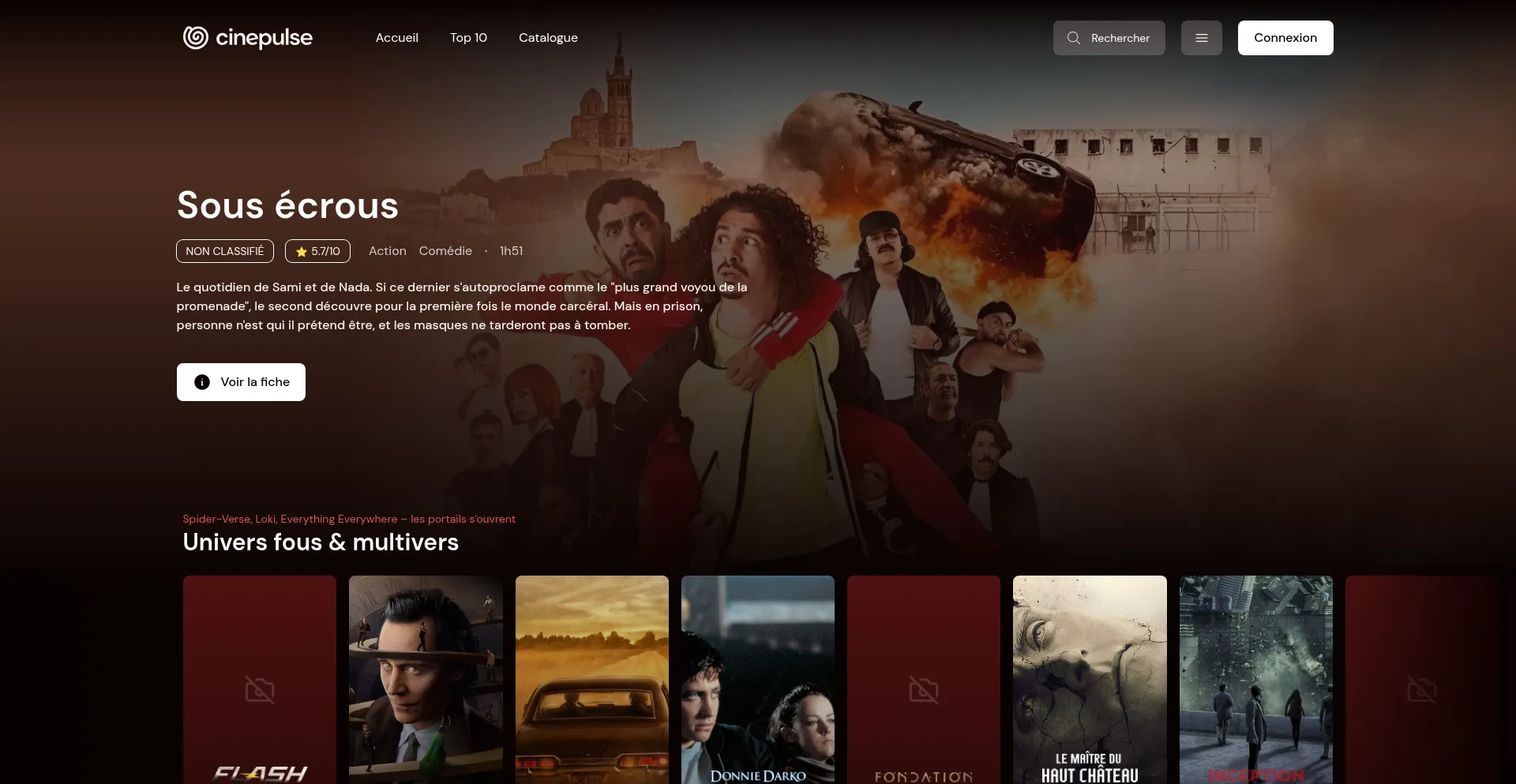 Website screenshot of Cinepulse.fr