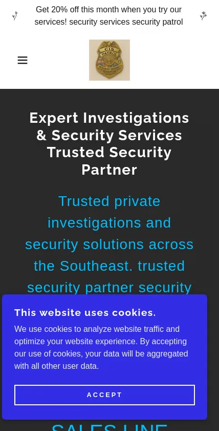 Website screenshot of Cispatrol.org