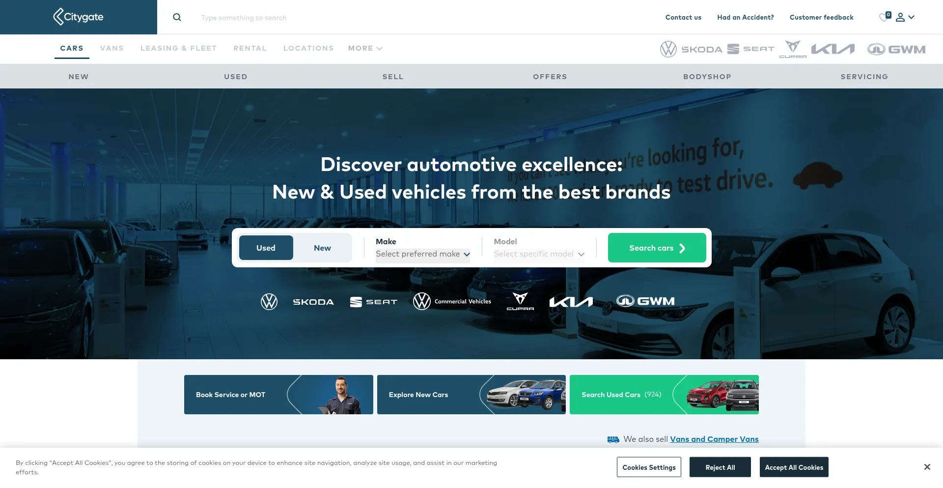 Website screenshot of Citygate.co.uk
