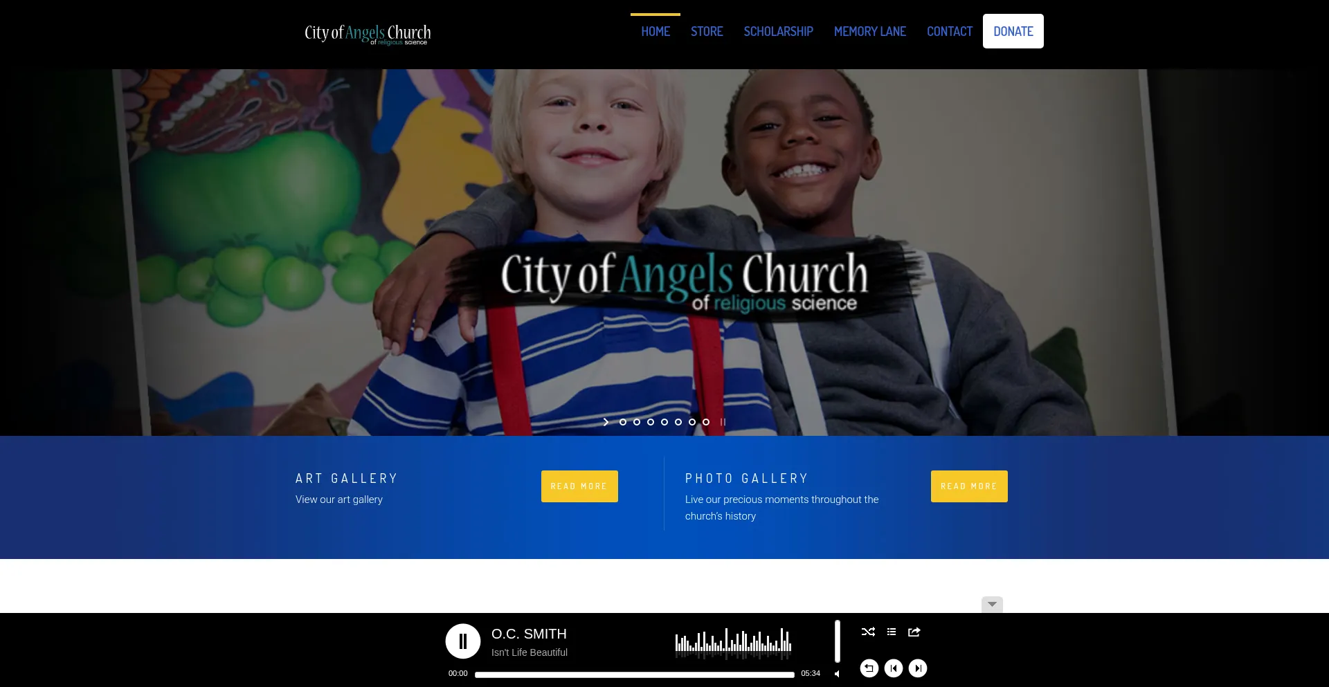 Website screenshot of Cityofangelschurch.net