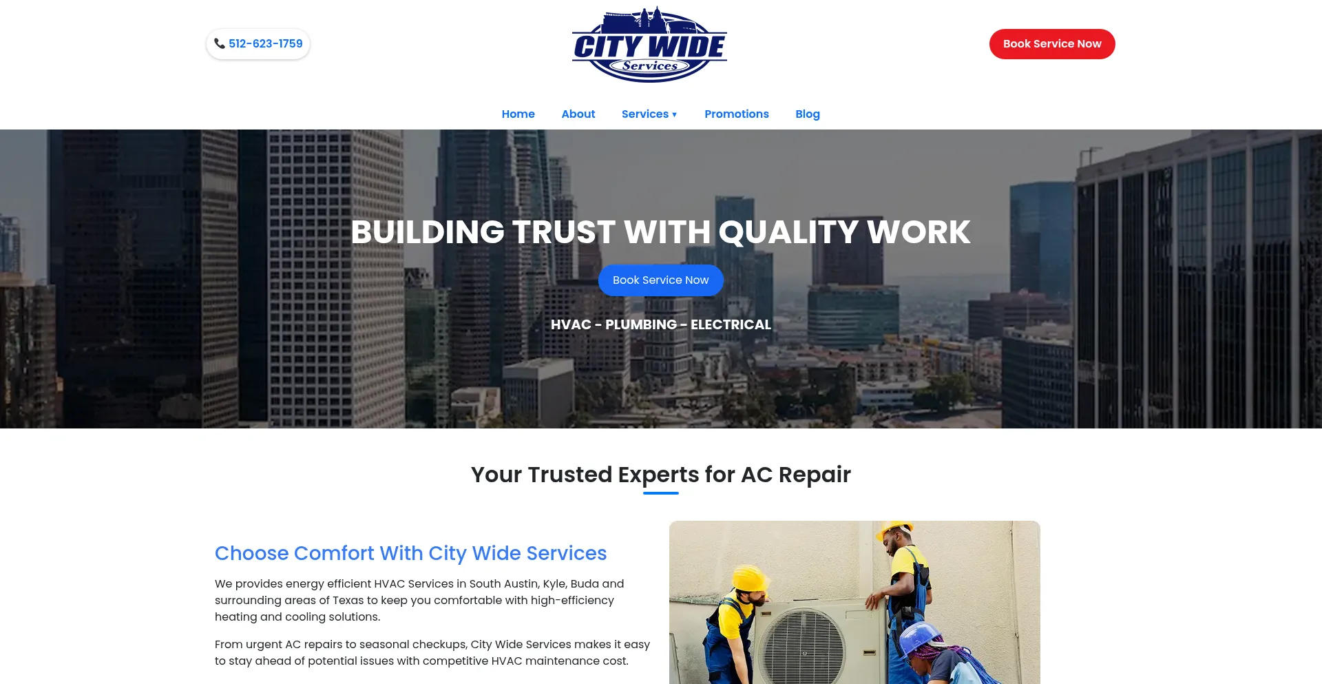 Website screenshot of Citywideaustin.com