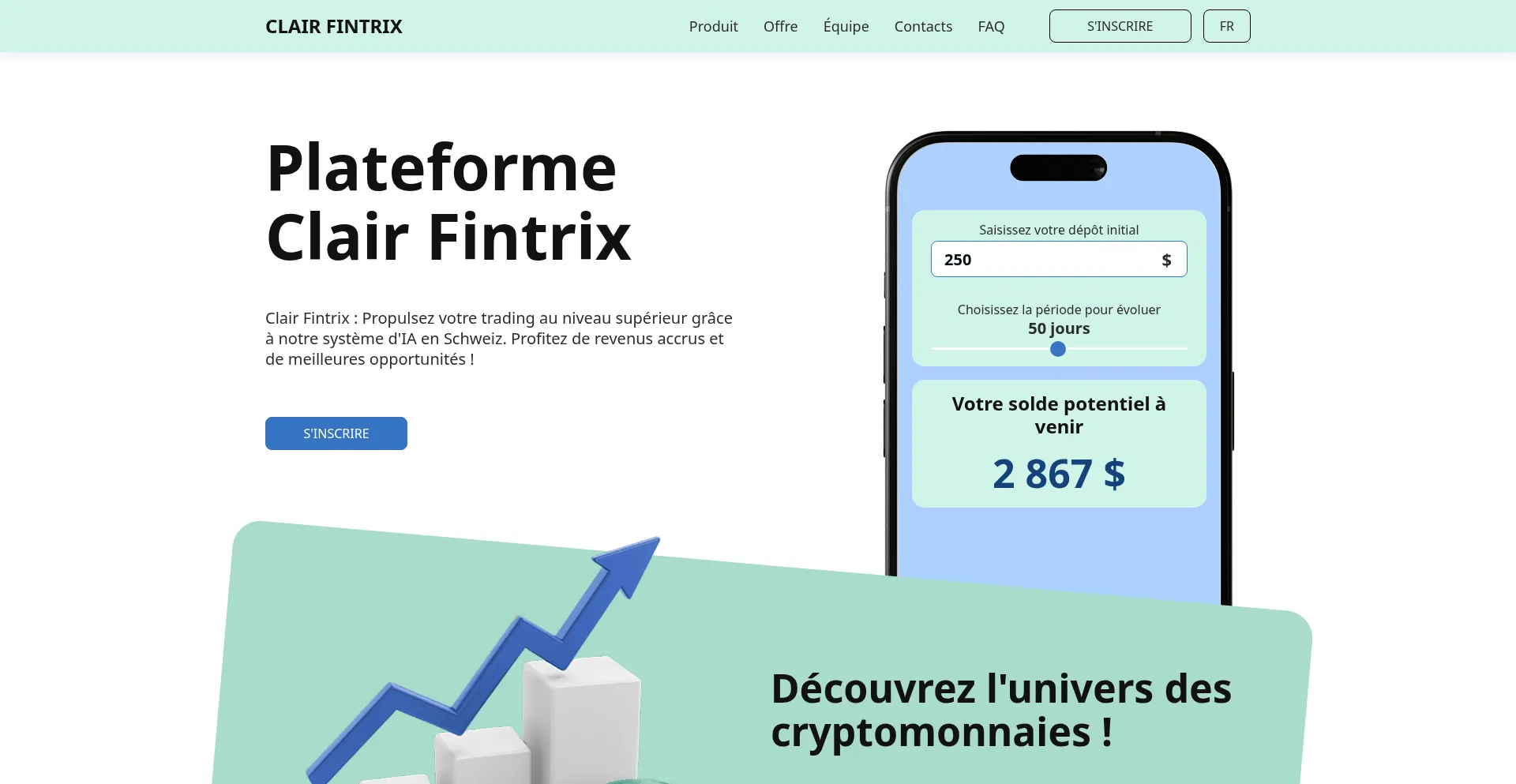 Website screenshot of Clair-fintrix.com