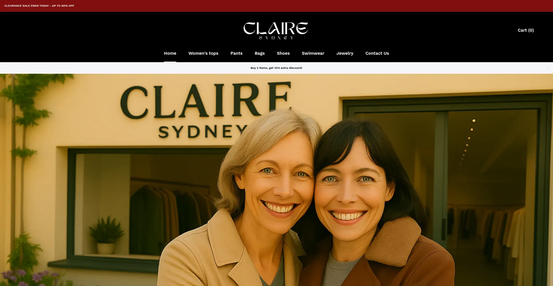 Website screenshot of Clairesydney.com