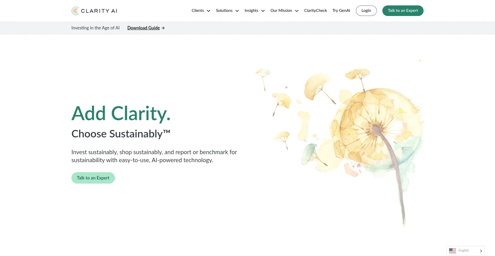 Website screenshot of Clarity.ai