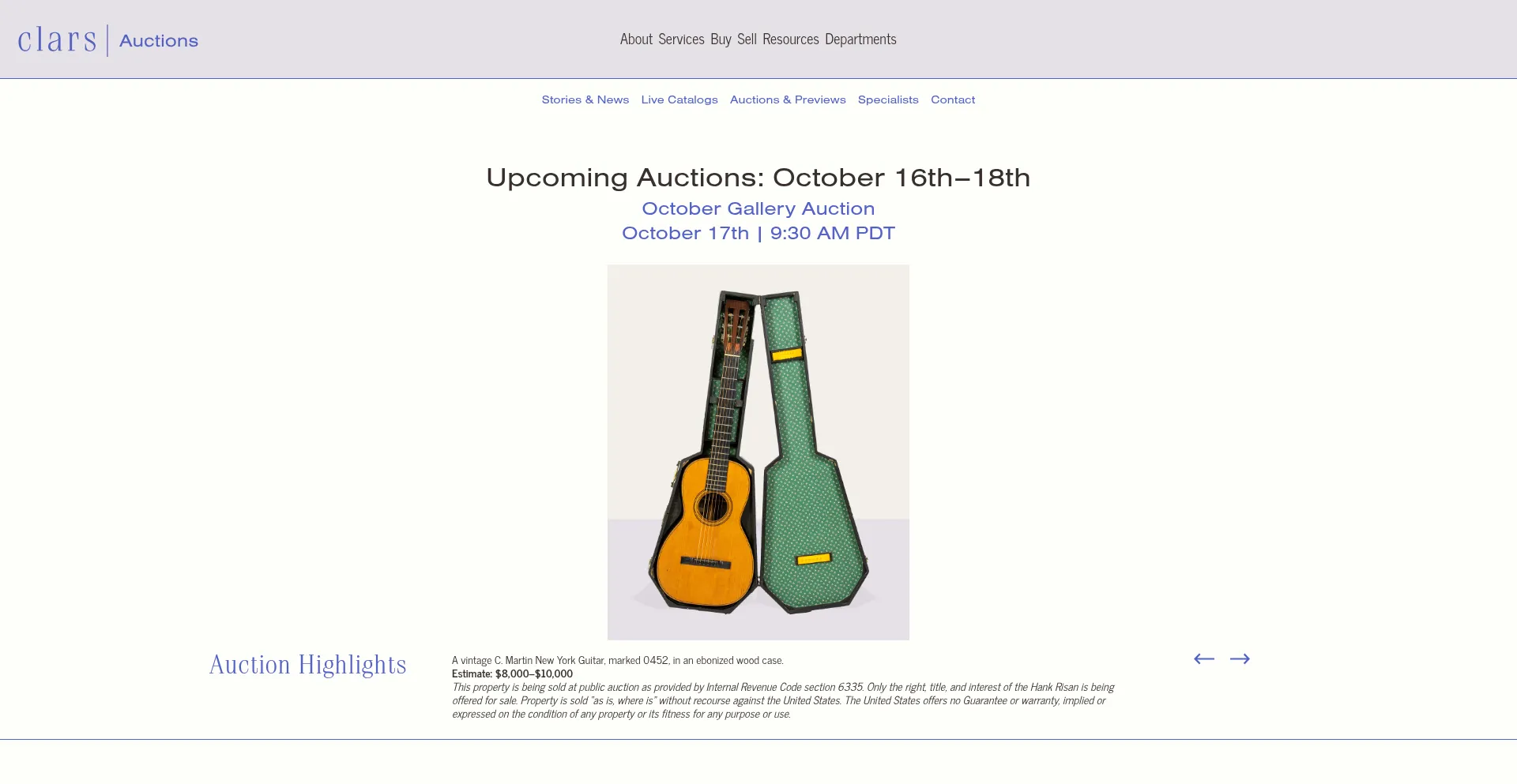 Clars.com Screenshot