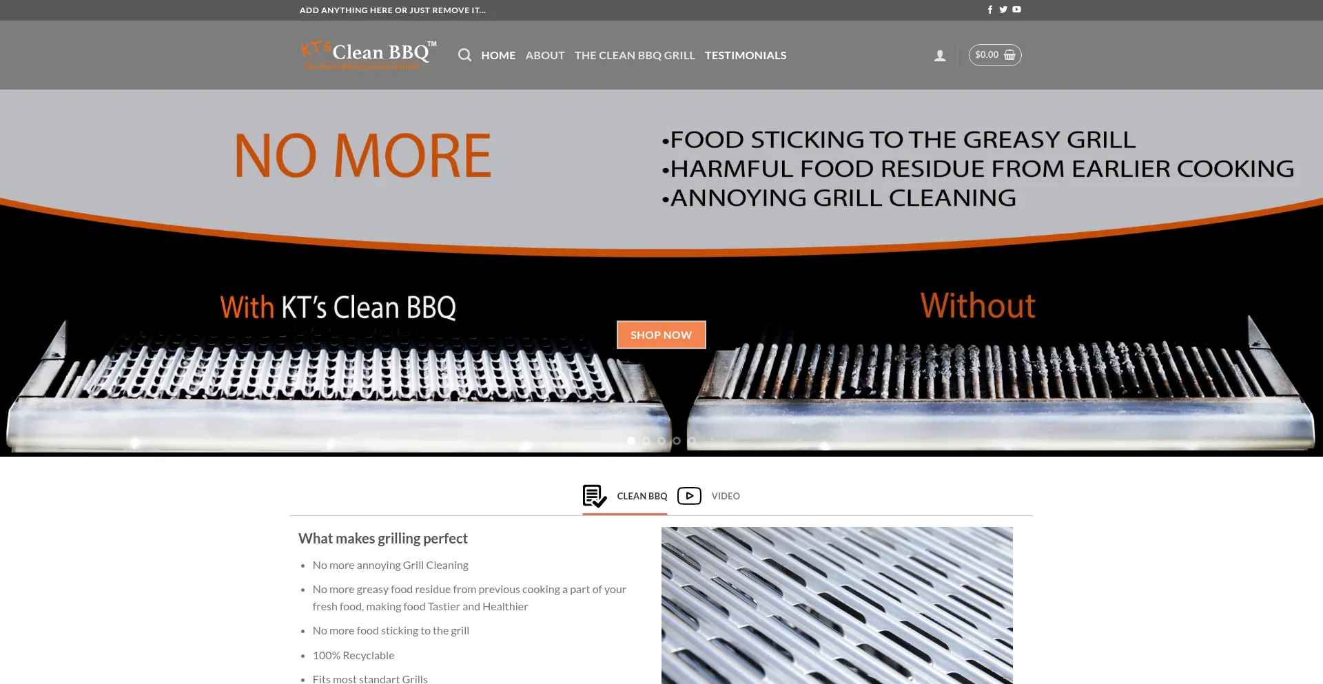Website screenshot of Cleanbbq.com