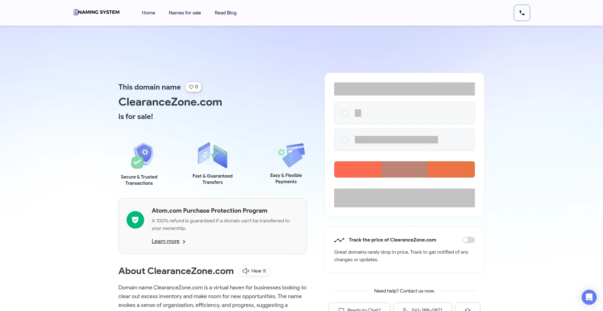 Website screenshot of Clearancezone.com