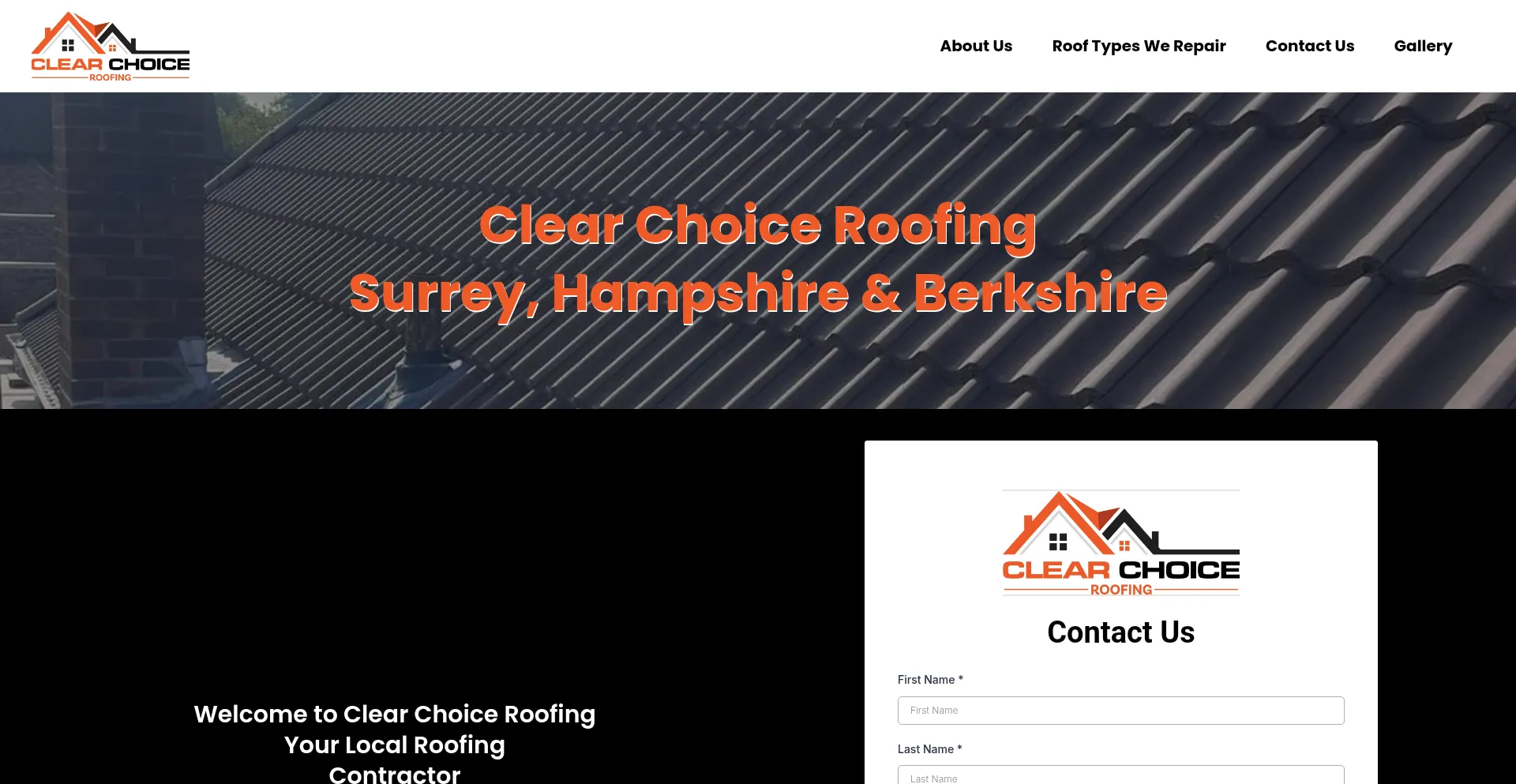 Website screenshot of Clearchoiceroofing.uk