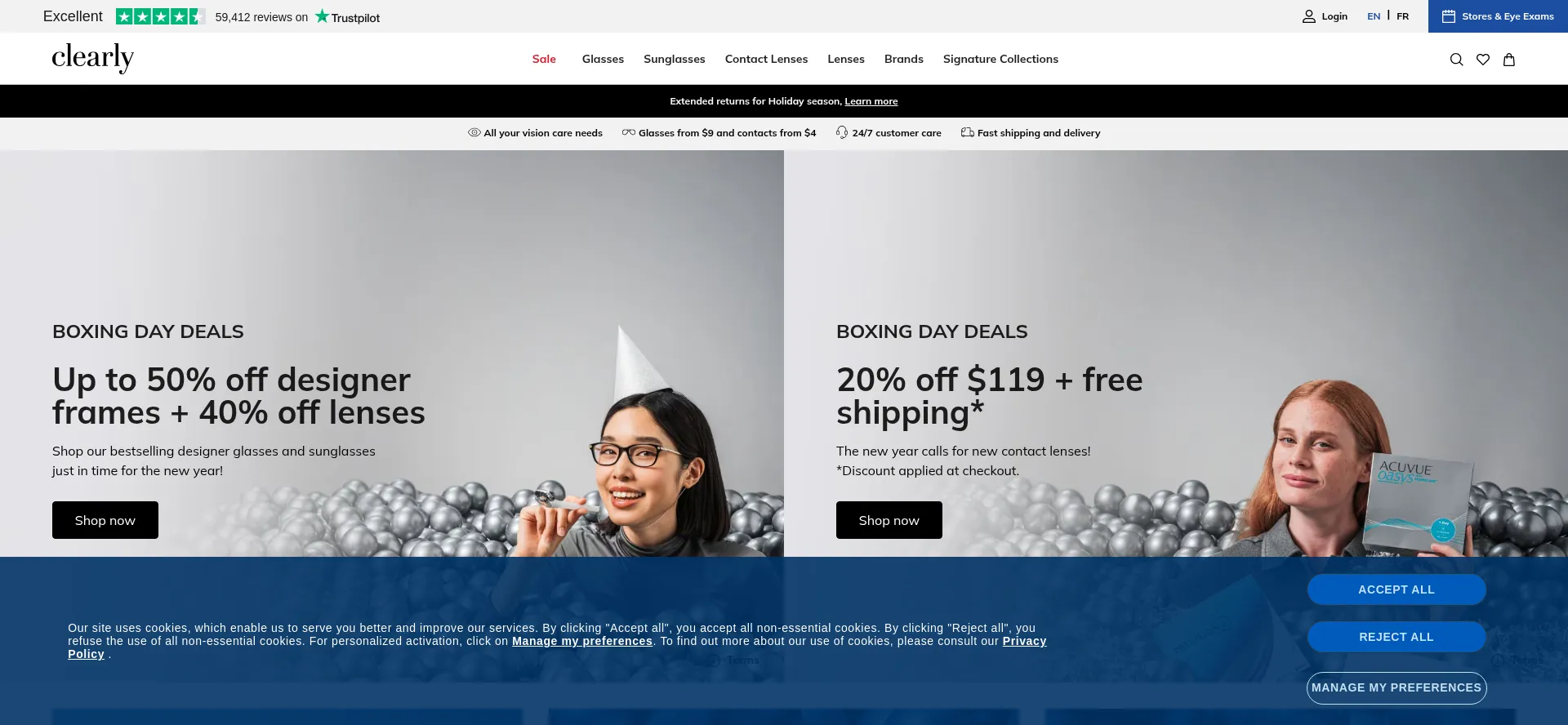 Website screenshot of Clearly.ca