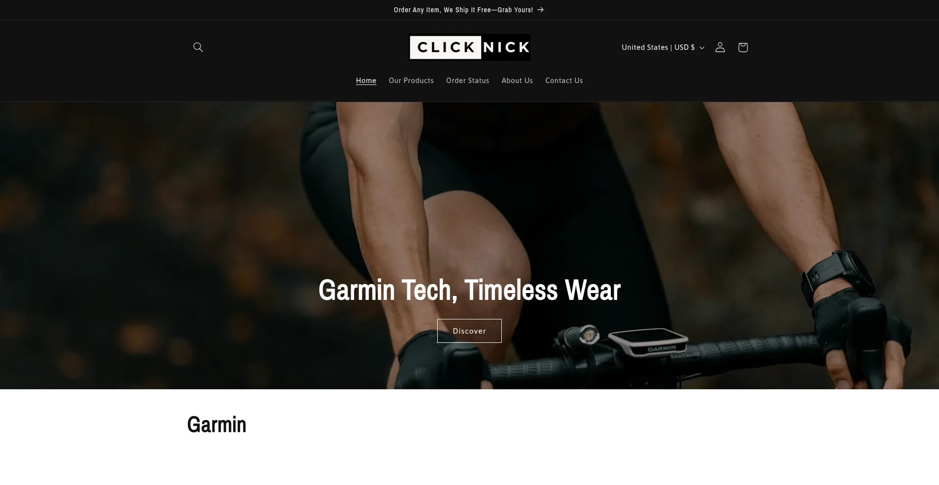 Website screenshot of Clicknick.shop