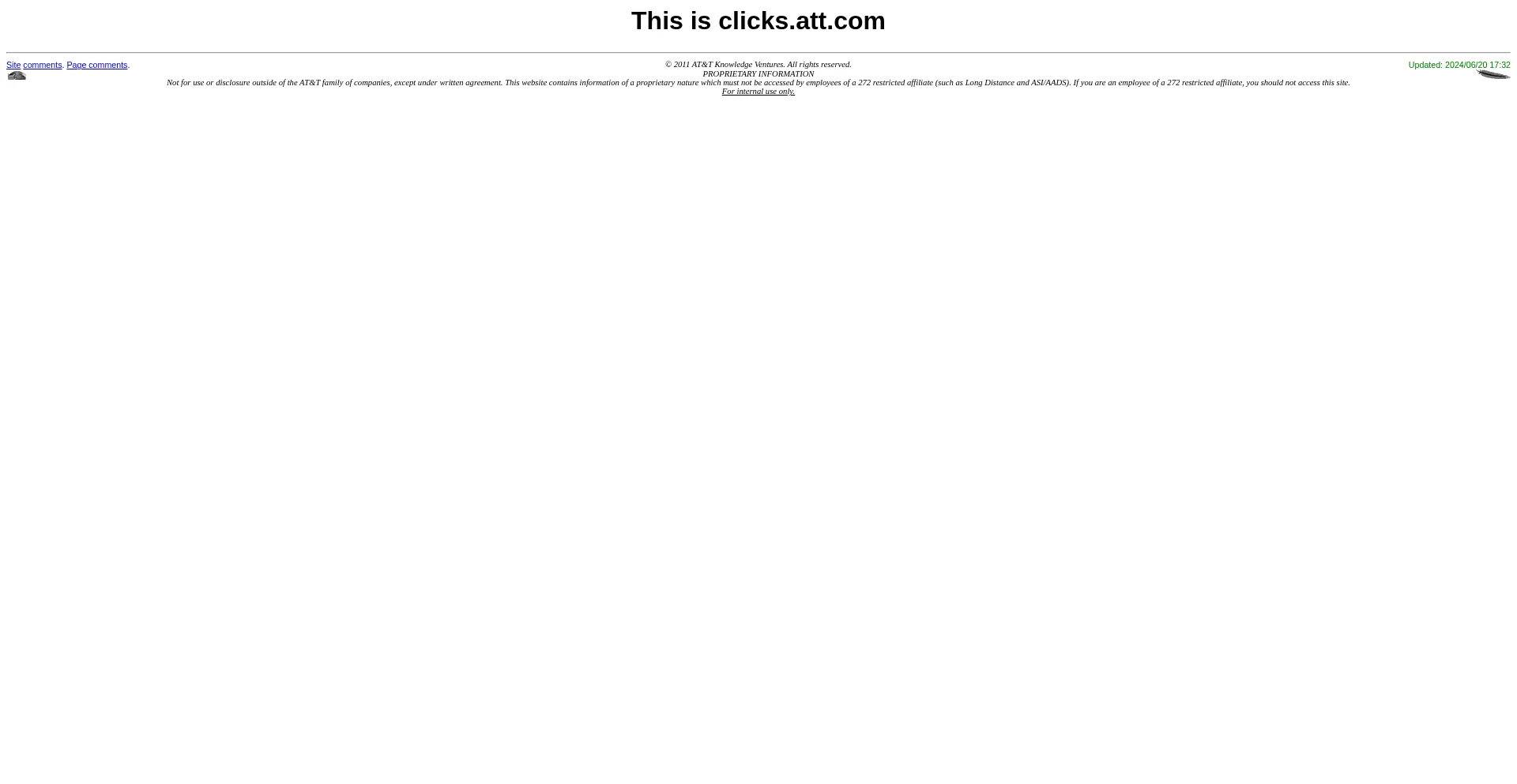 Website screenshot of Clicks.att.com