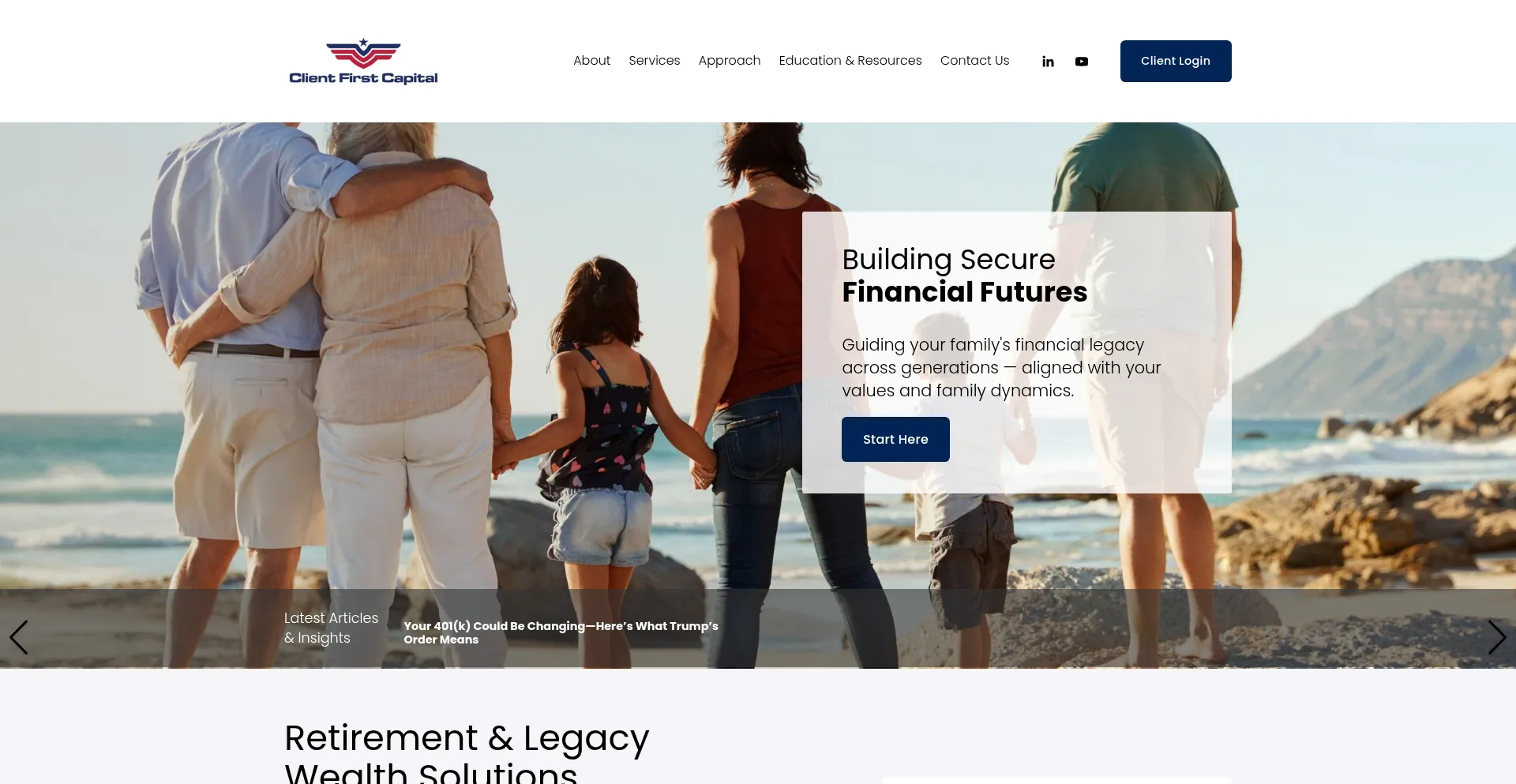 Website screenshot of Clientfirstcap.com