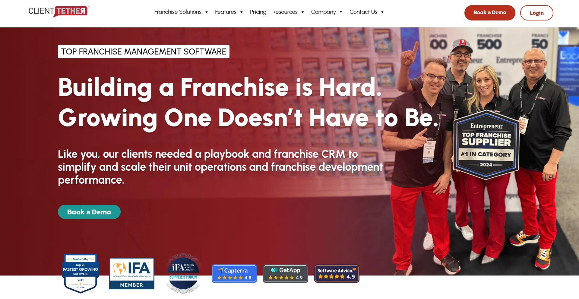 Website screenshot of Clienttether.com
