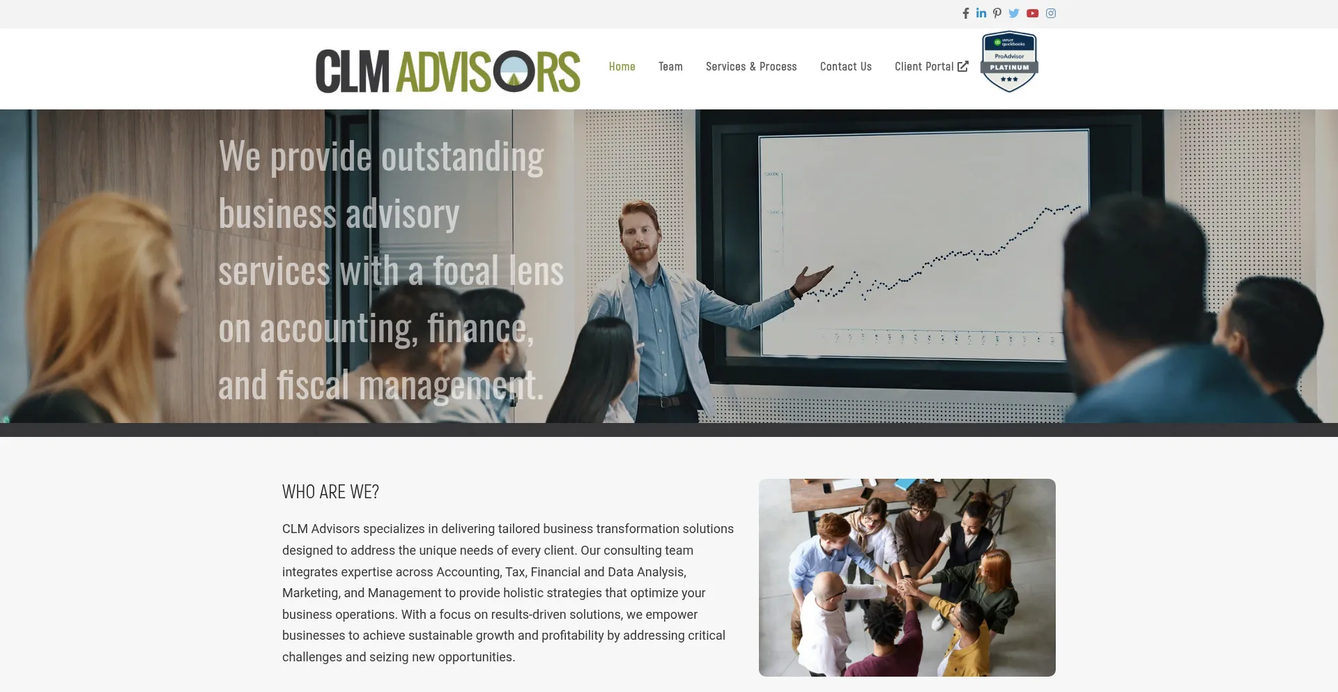Website screenshot of Clmadvisors.com