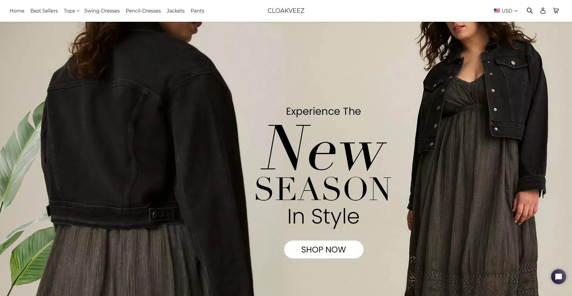 Website screenshot of Cloakveez.com