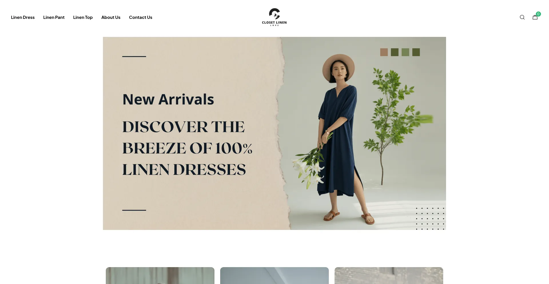 Website screenshot of Closetlinenlove.shop