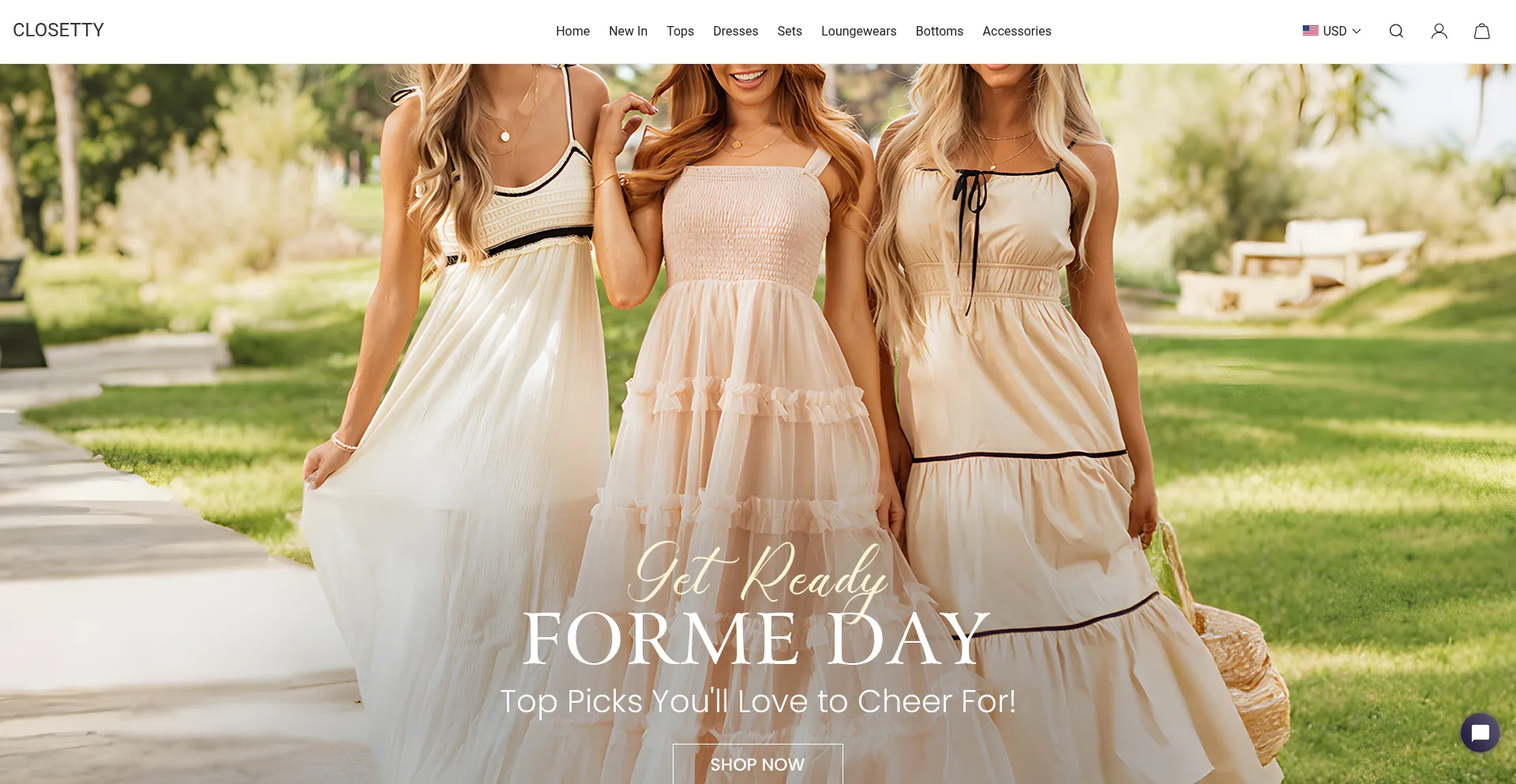 Website screenshot of Closetty.com
