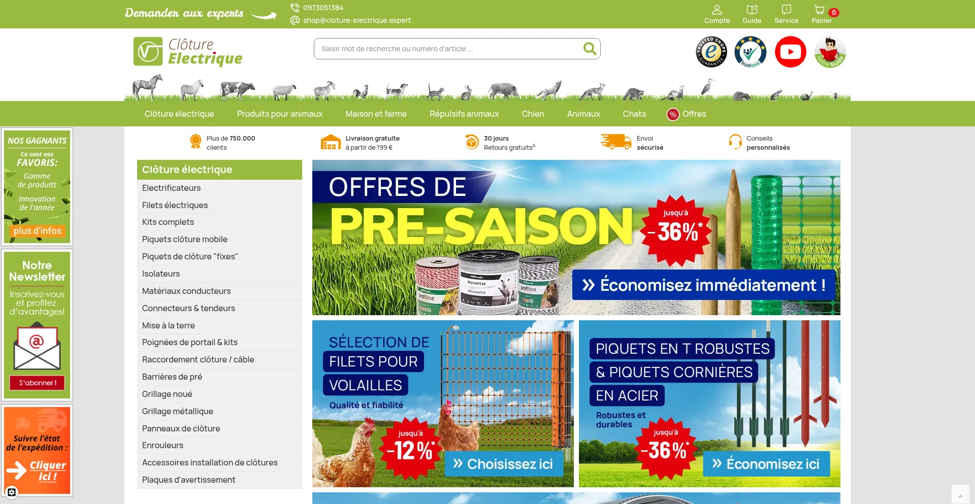 Website screenshot of Cloture-electrique.expert