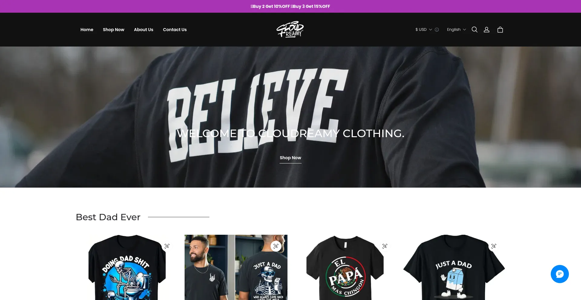 Website screenshot of Cloudreamy.co