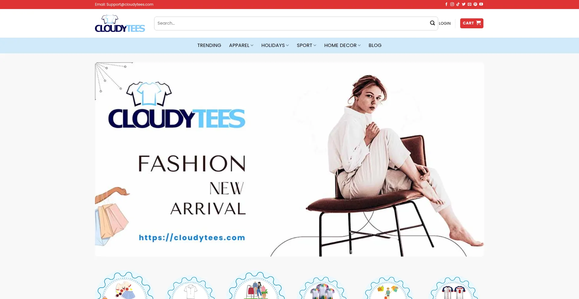 Website screenshot of Cloudytees.com