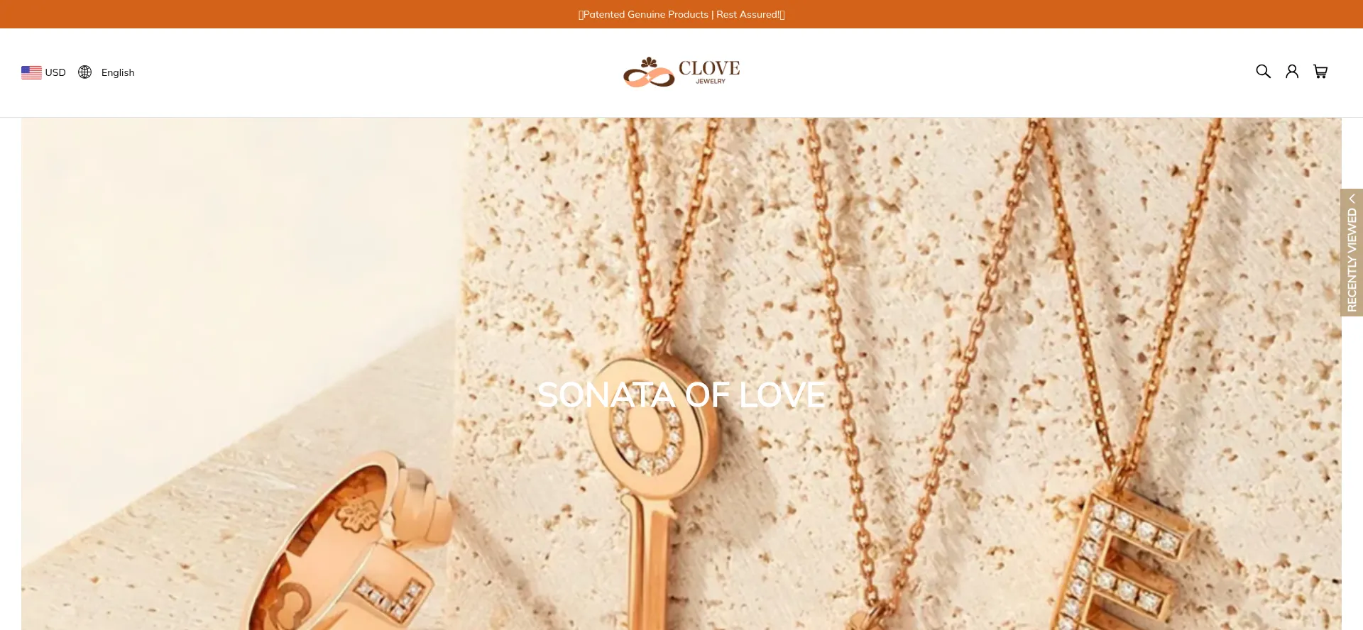 Website screenshot of Clove-jewelry.com