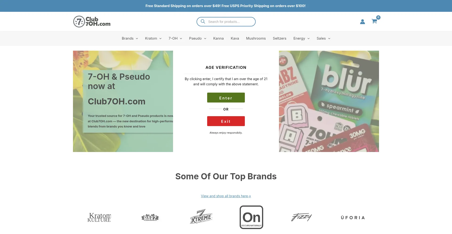 Website screenshot of Club7oh.com