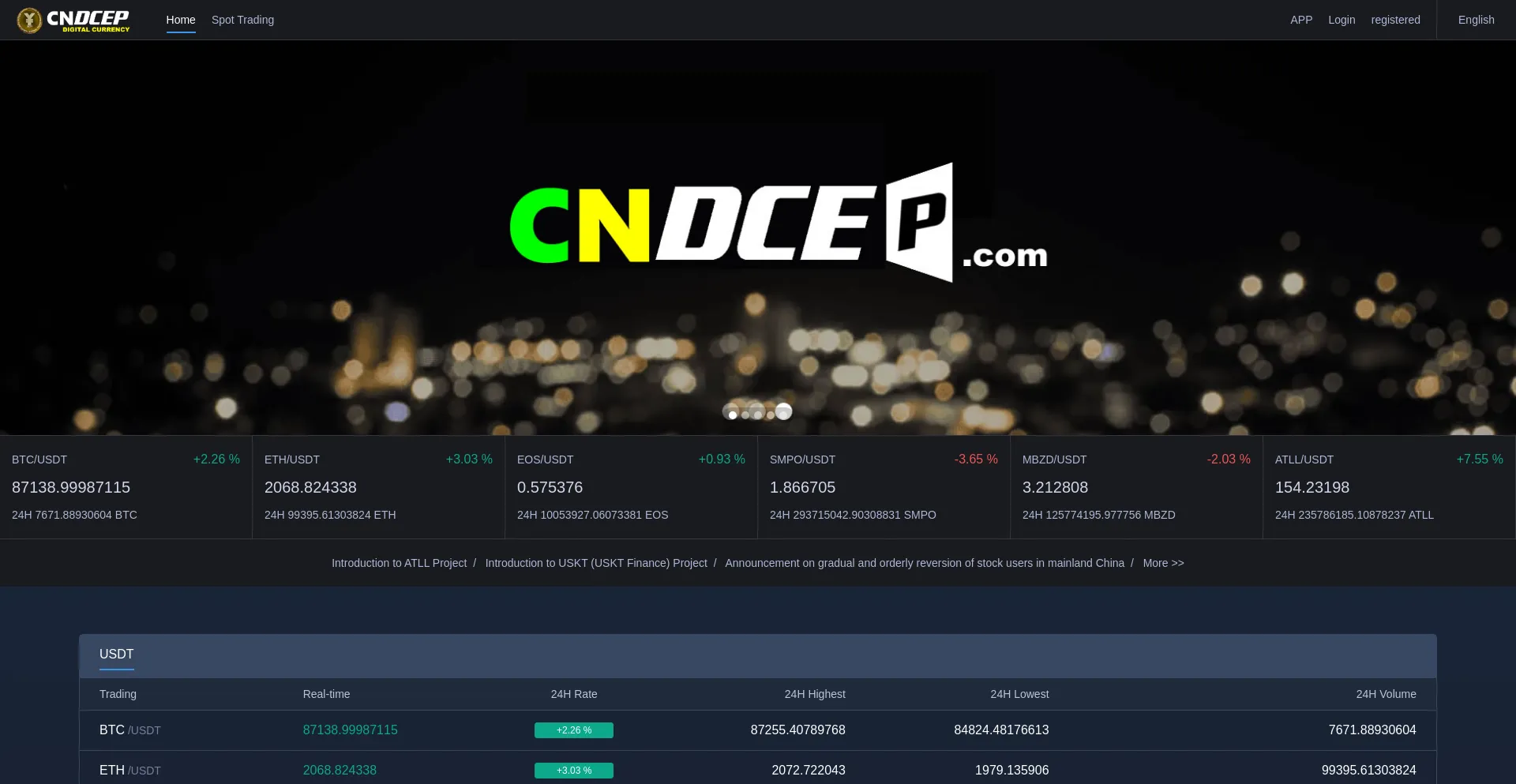 Website screenshot of Cndcep.com