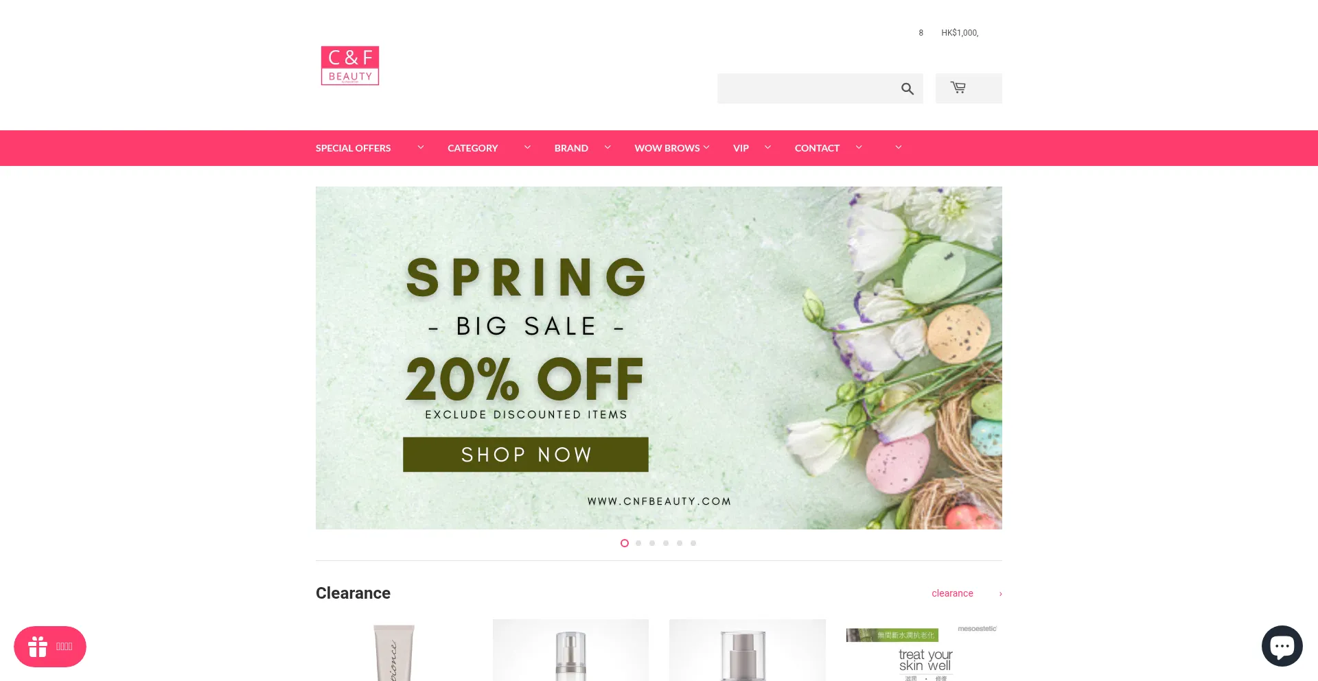 Website screenshot of Cnfbeauty.com