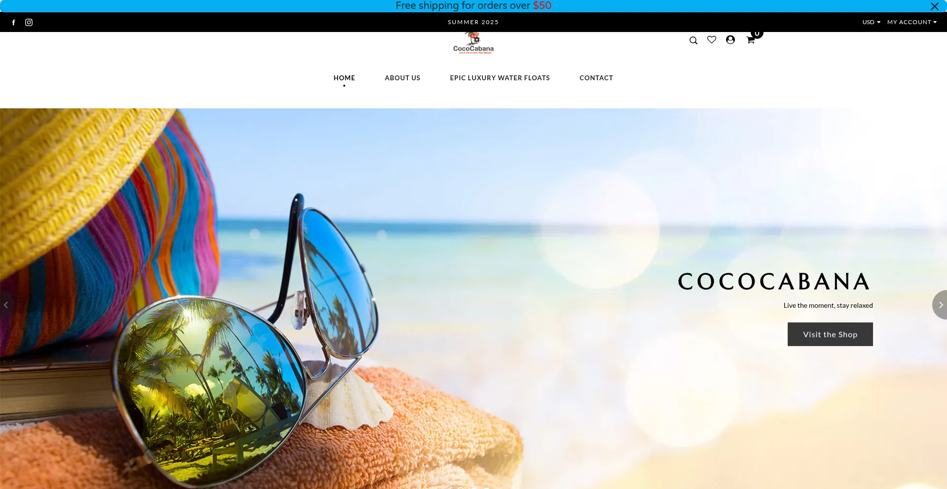 Website screenshot of Cococabanalife.com