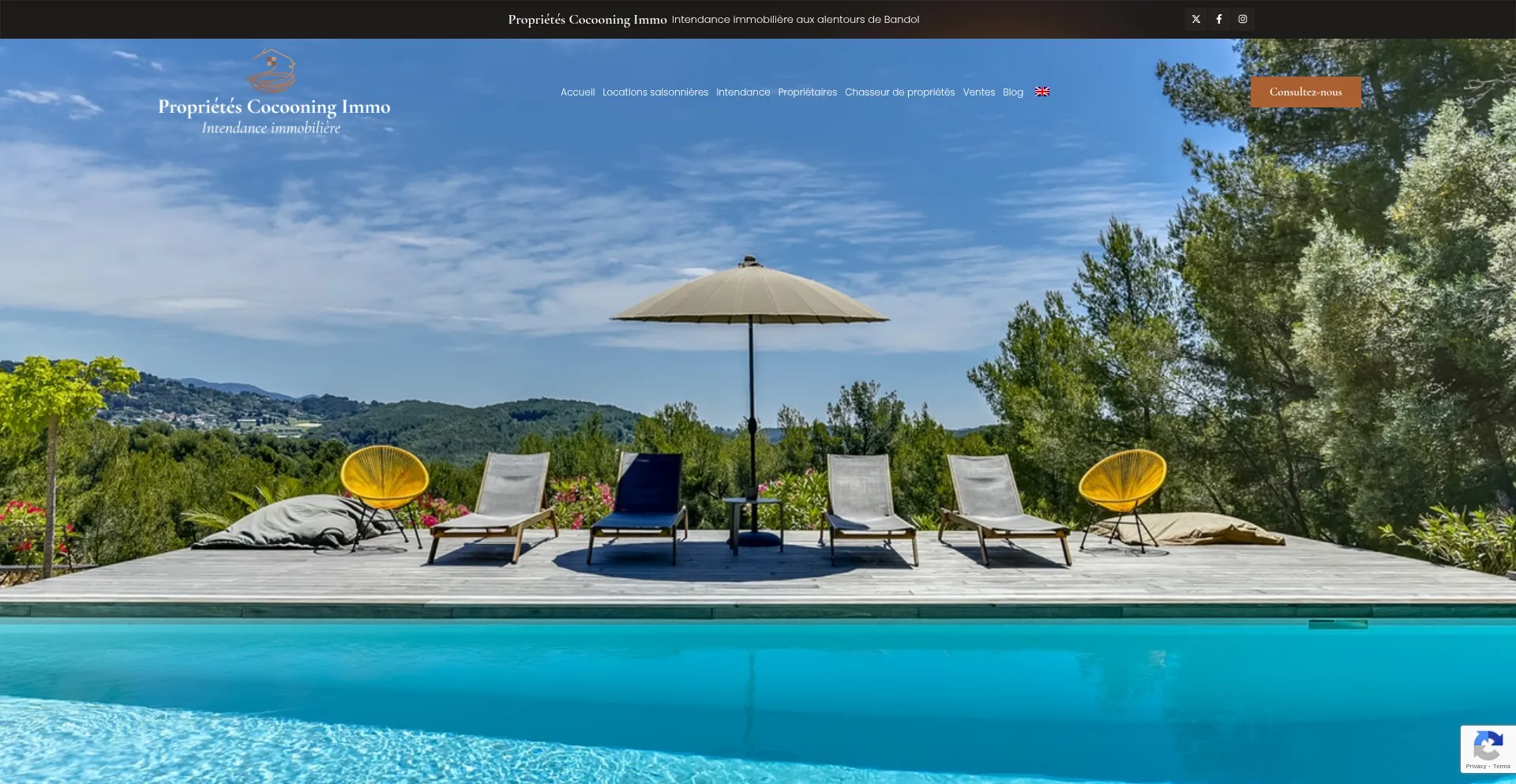 Website screenshot of Cocooninglocations.com