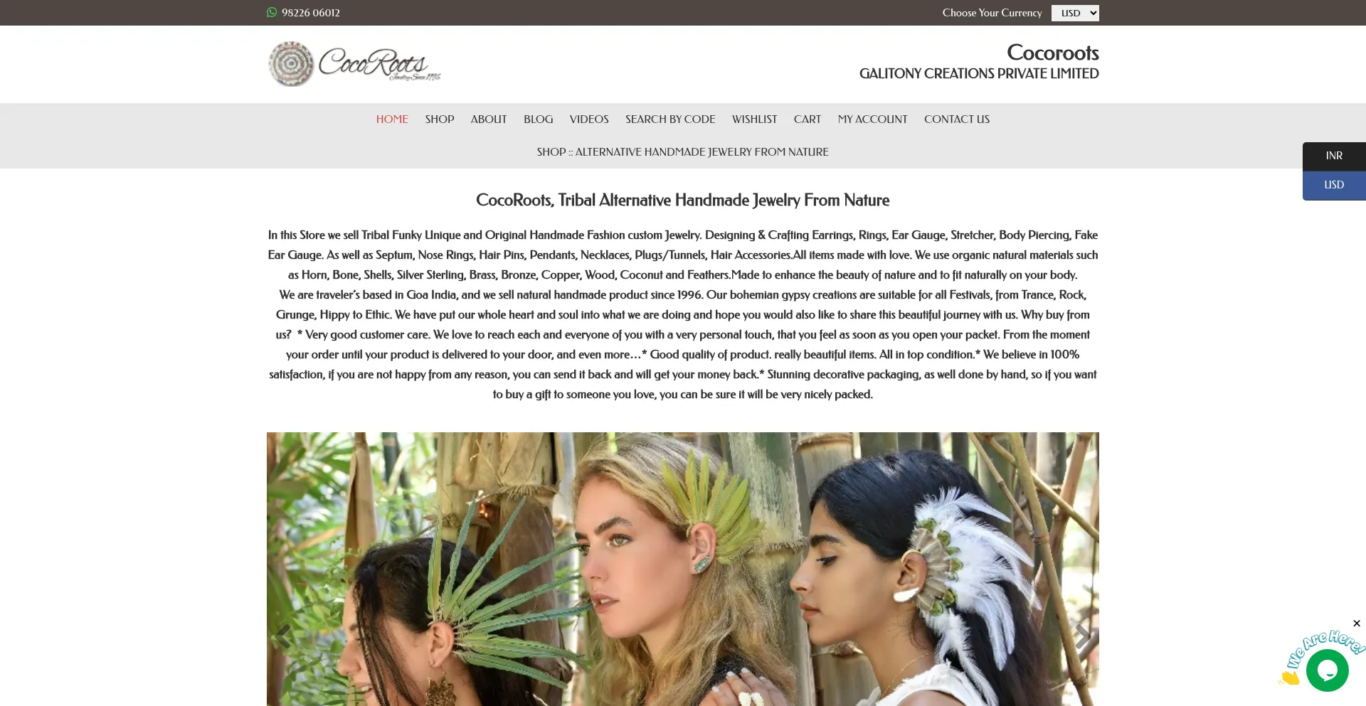 Website screenshot of Cocoroots.com