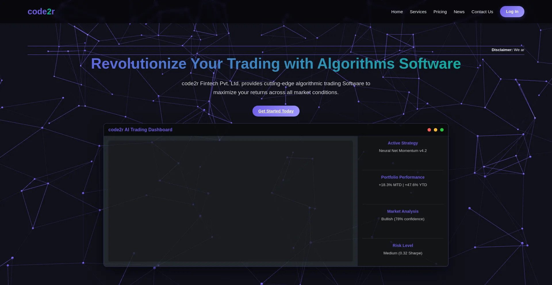 Website screenshot of Code2r.com