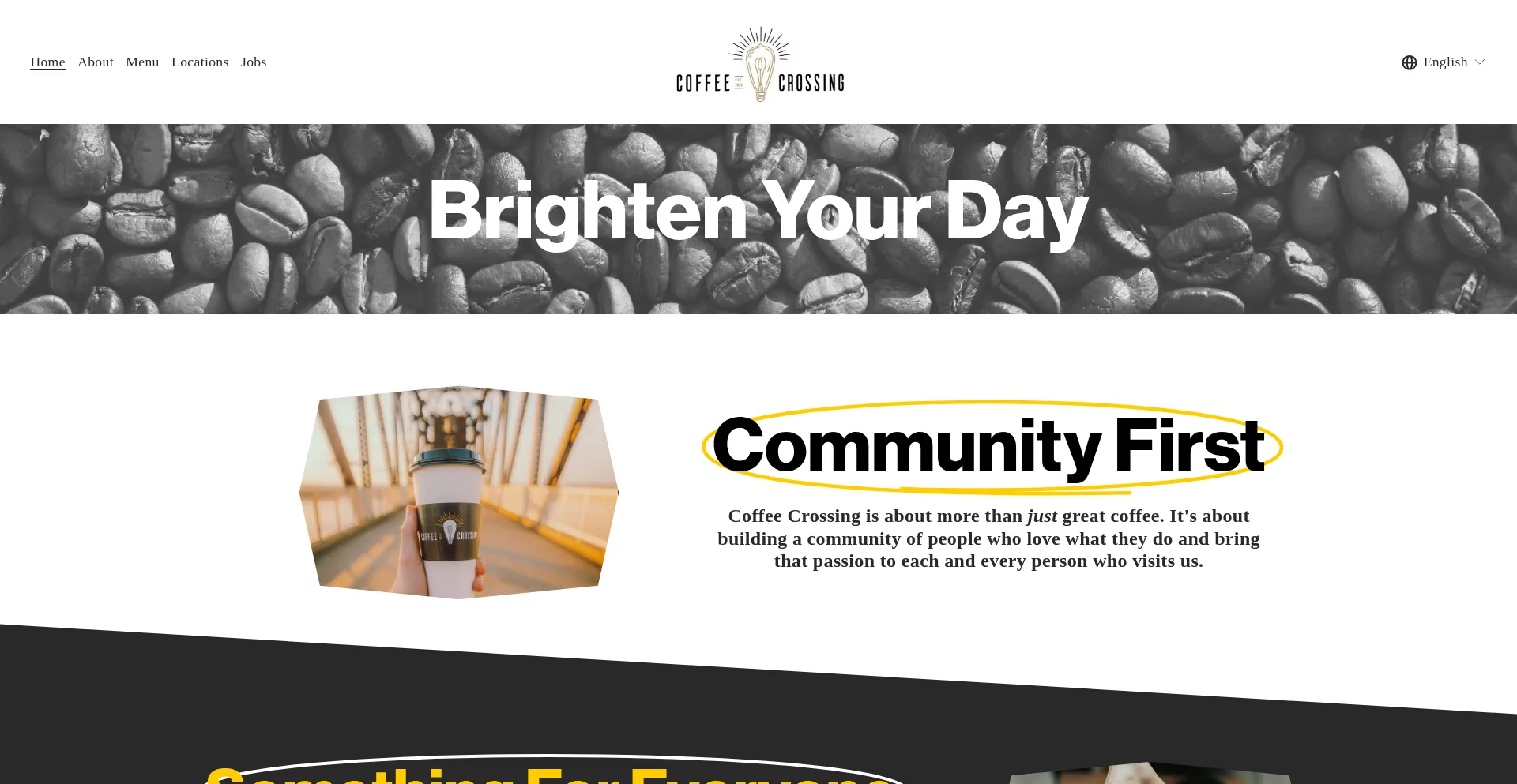 Website screenshot of Coffeecrossing.com