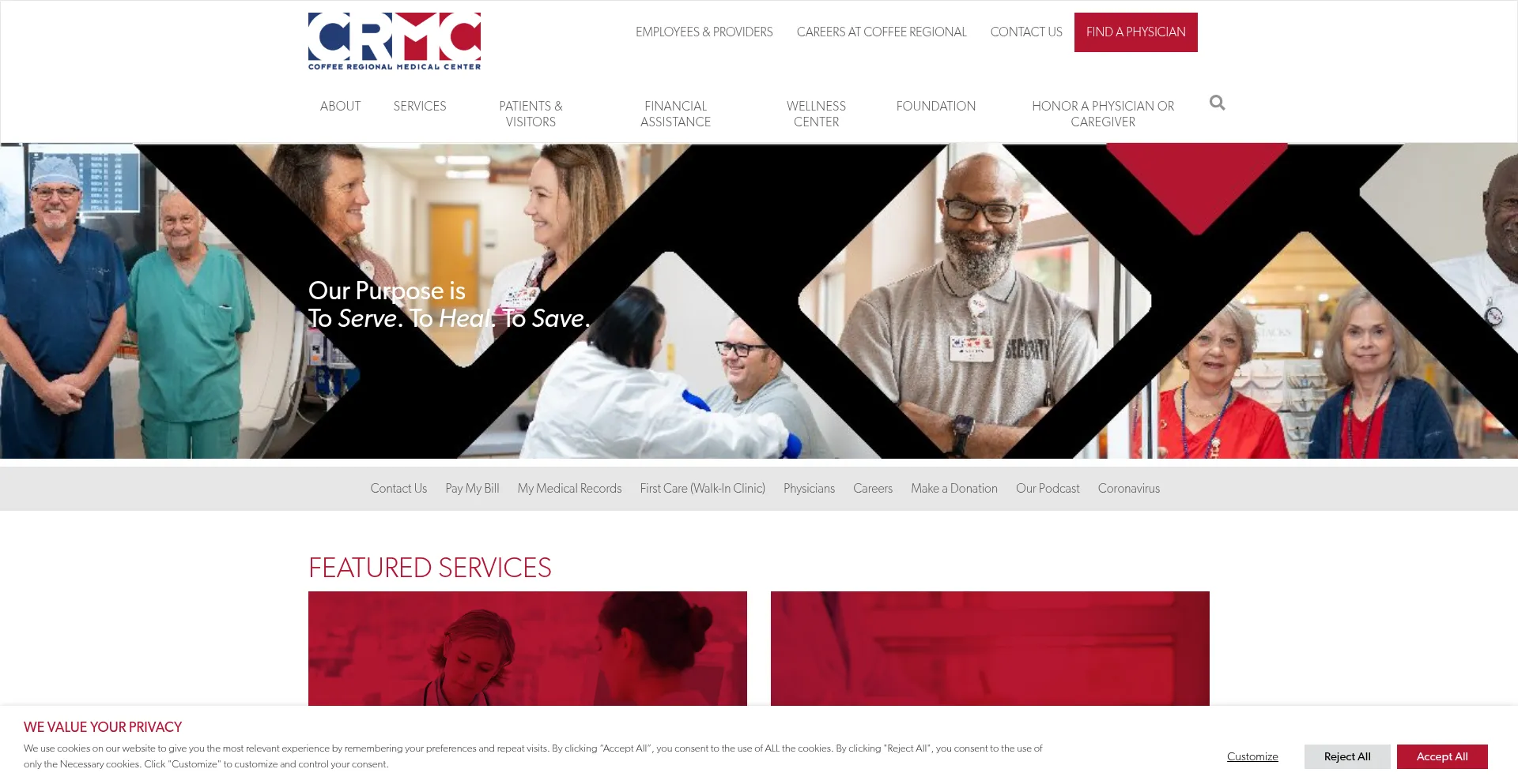 Website screenshot of Coffeeregional.org
