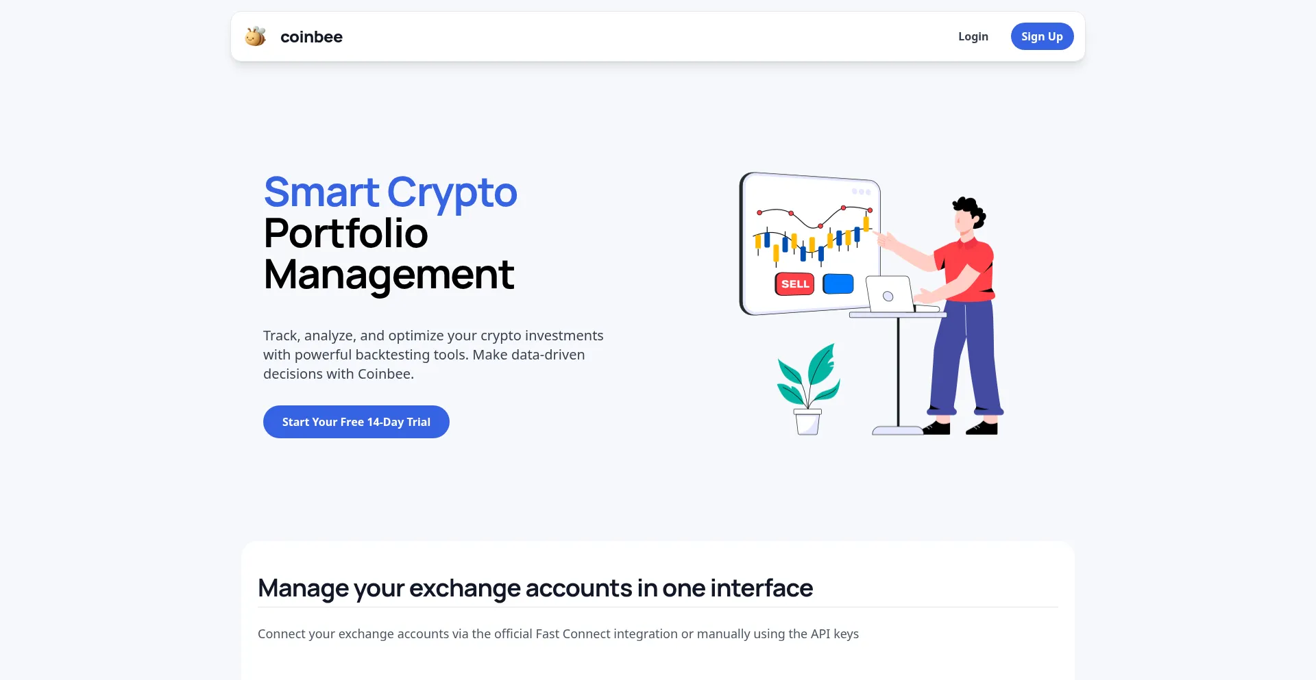 Website screenshot of Coinbee.app