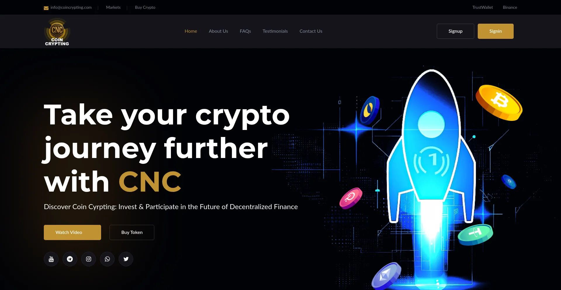 Website screenshot of Coincrypting.com