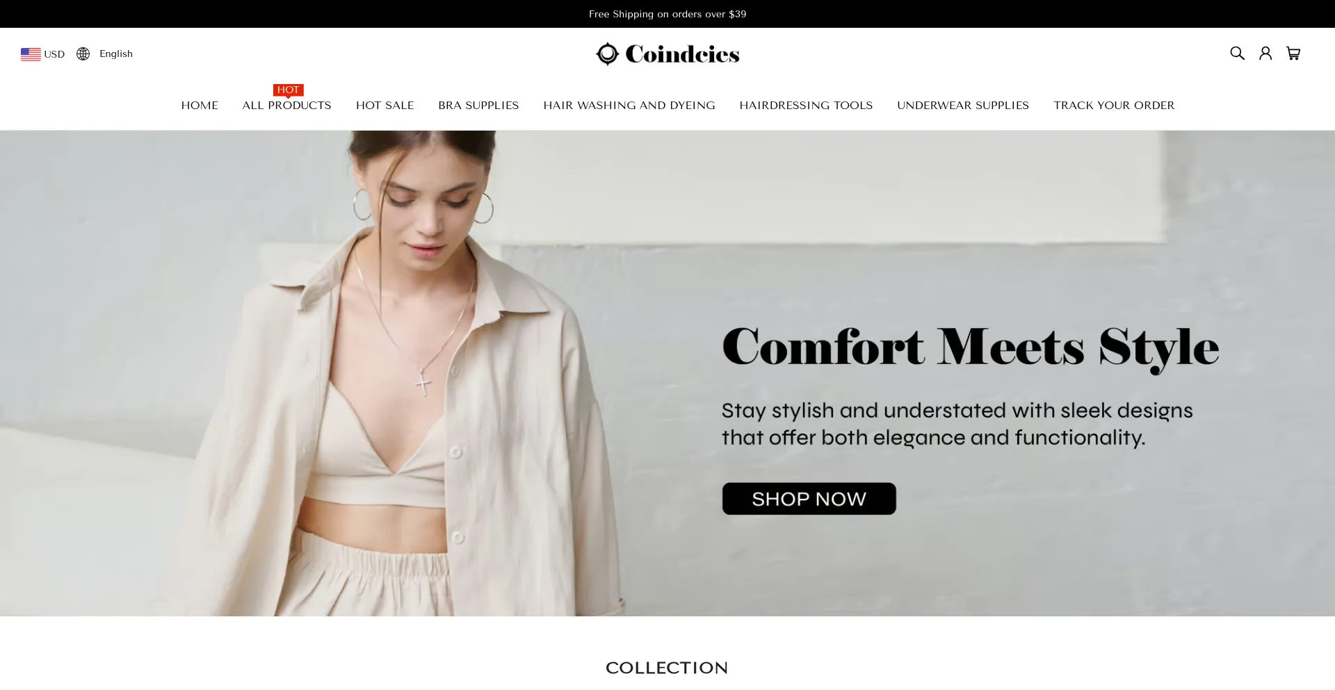 Website screenshot of Coindcies.com